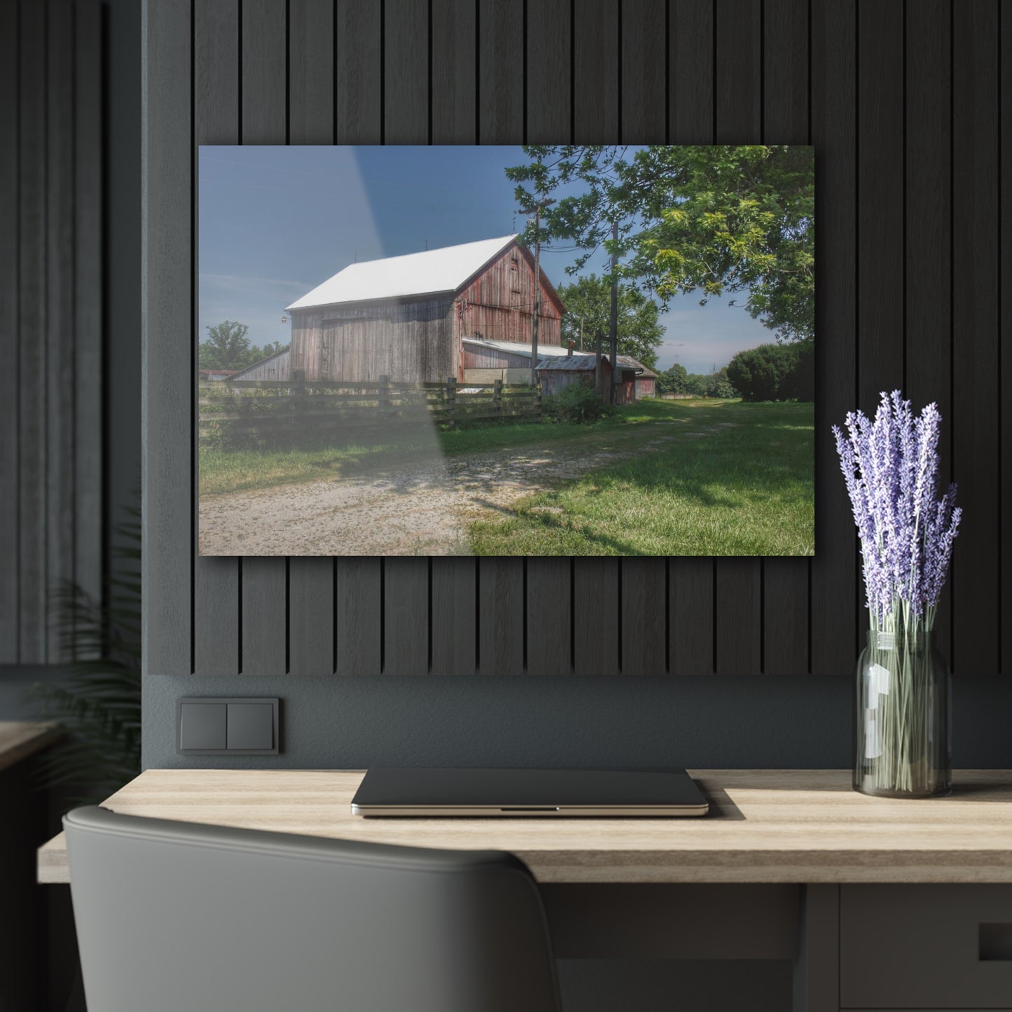 U R There Photography Castle Road Cow Barn II Rustic Farmhouse Acrylic Wall Print