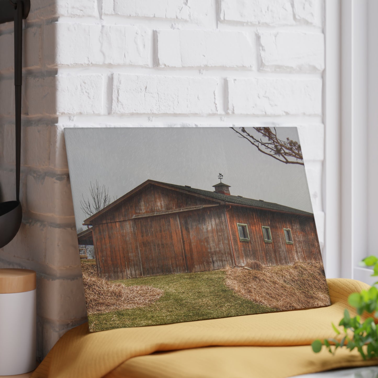 U R There Photography Blood Road Rusted Rustic Farmhouse Tempered-Glass Cutting Board