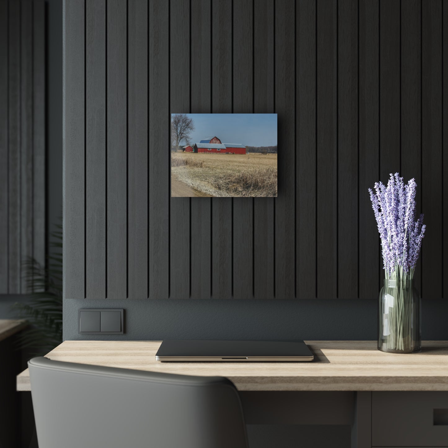U R There Photography Romeo Plank Road Reds II Rustic Farmhouse Acrylic Wall Print