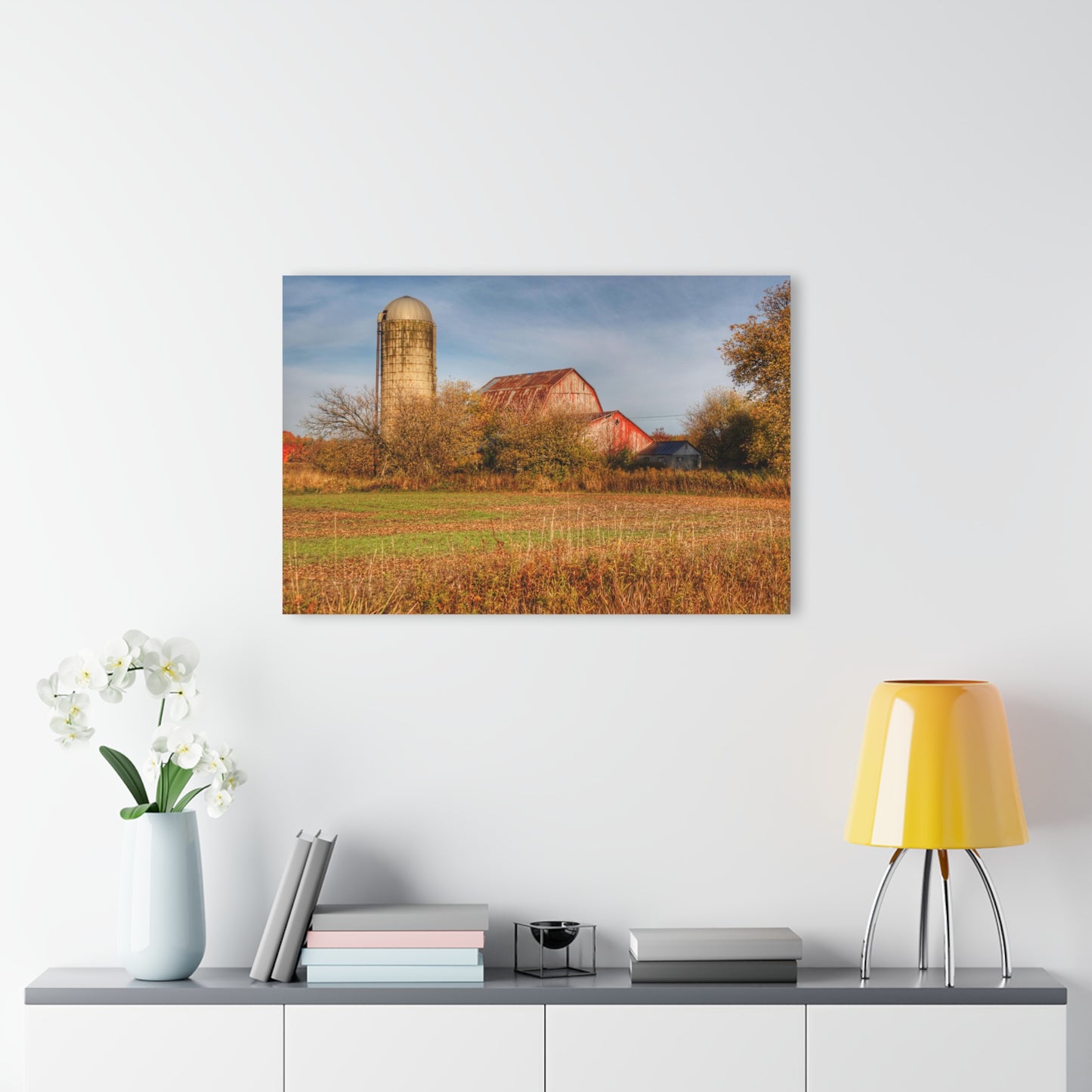U R There Photography Cade Road Red and Silo Rustic Farmhouse Acrylic Wall Print