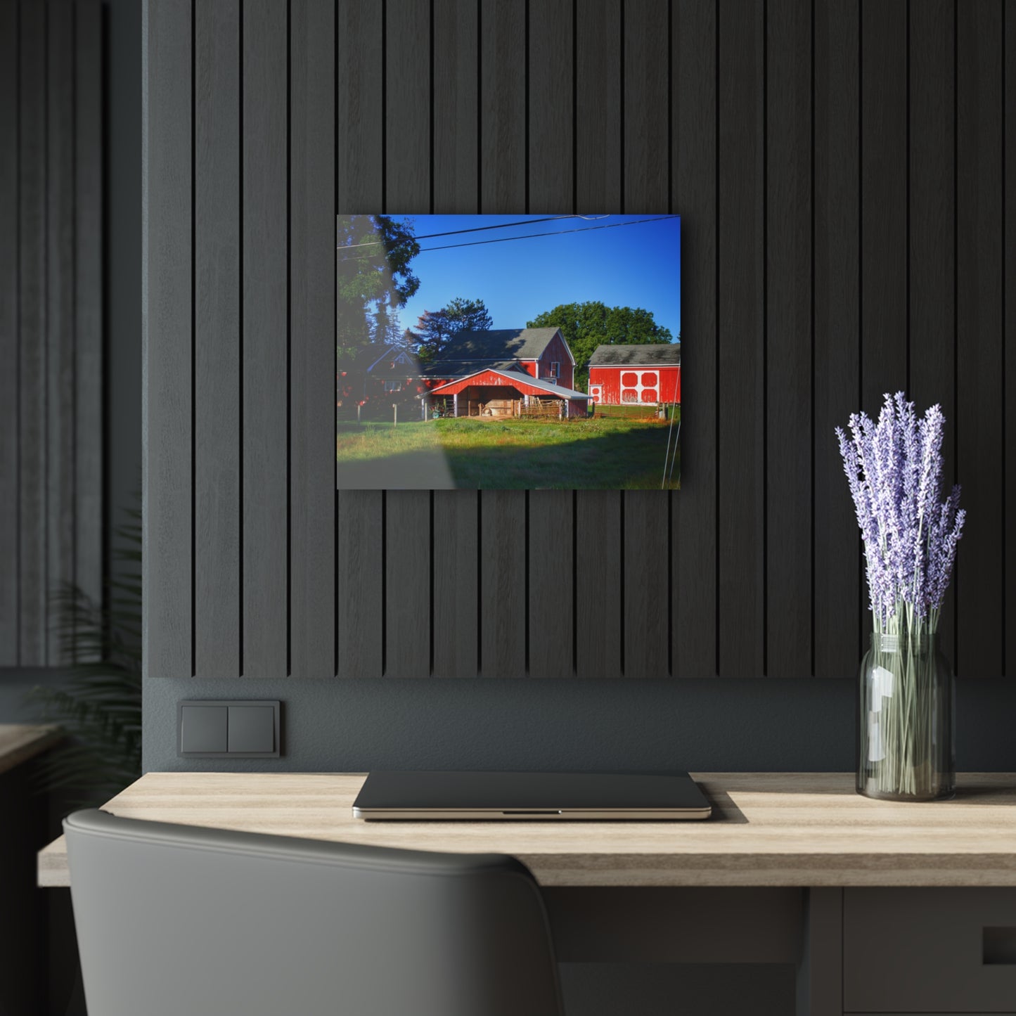U R There Photography Rochester Road Little Red Farm Rustic Farmhouse Acrylic Wall Print