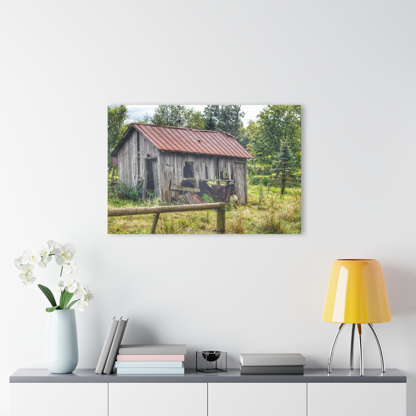 U R There Photography Silverwood Rusted Grey Shack Rustic Farmhouse Acrylic Wall Print