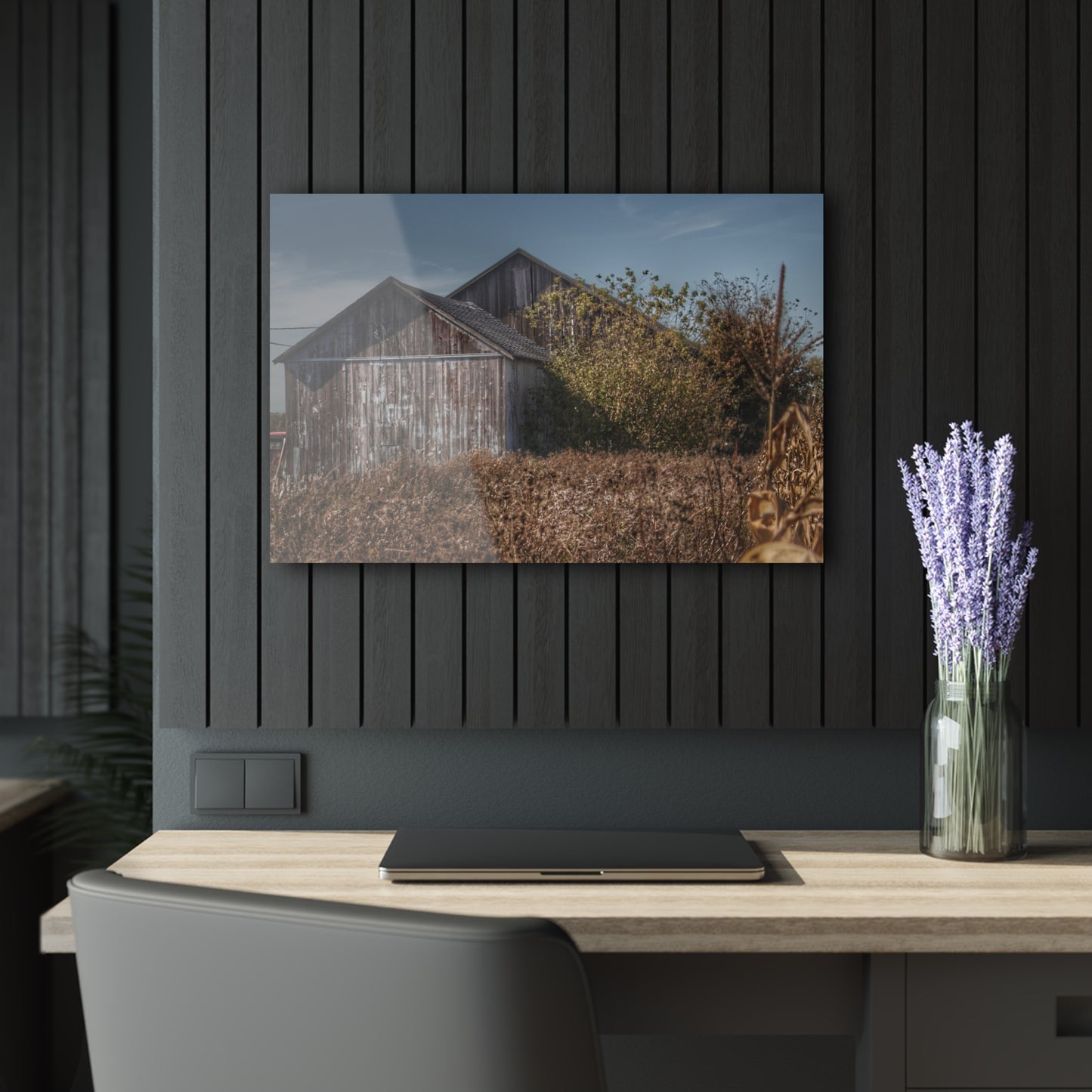 U R There Photography Fulmer Road Greys Rustic Farmhouse Acrylic Wall Print