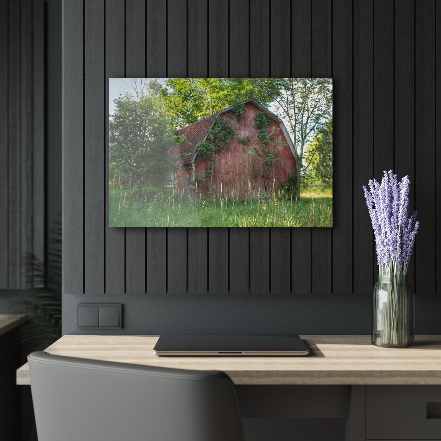 U R There Photography Murphy Lake Road Old Red Rustic Farmhouse Acrylic Wall Print