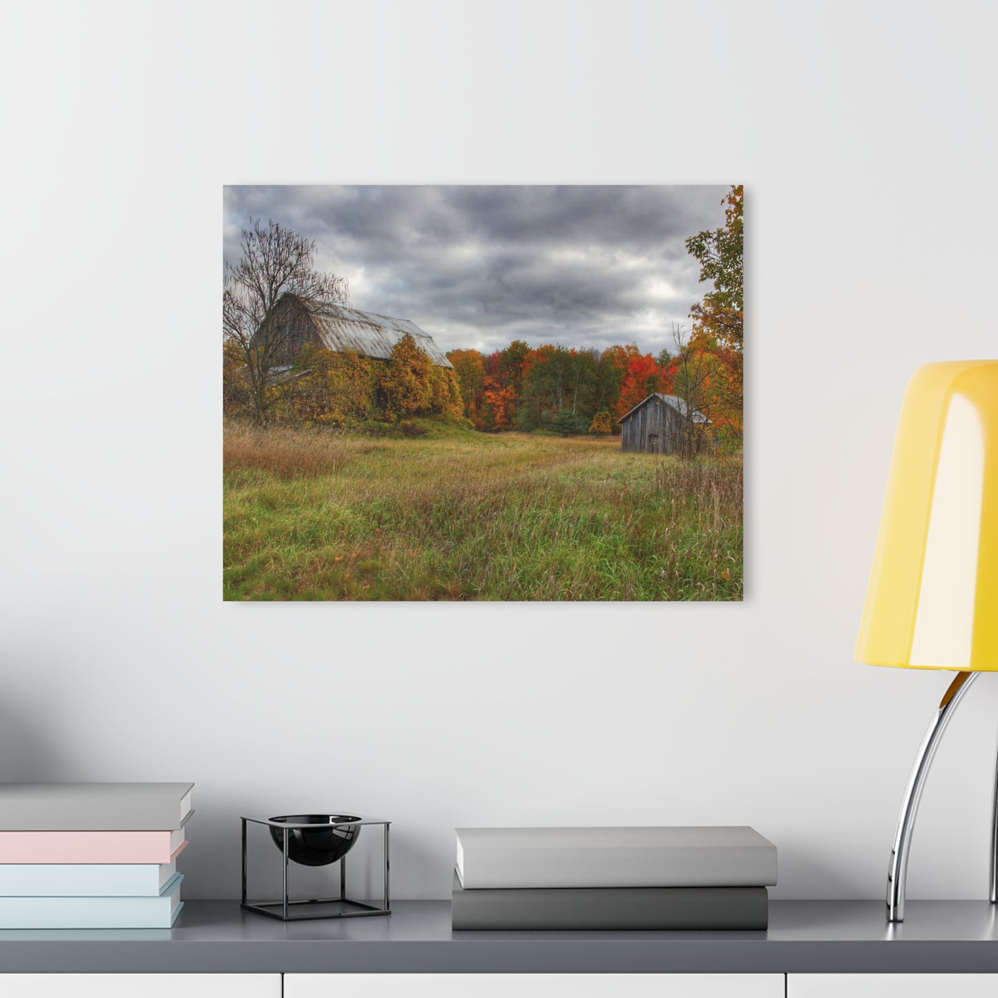 U R There Photography Church Road Grey and Little Grey Rustic Farmhouse Acrylic Wall Print