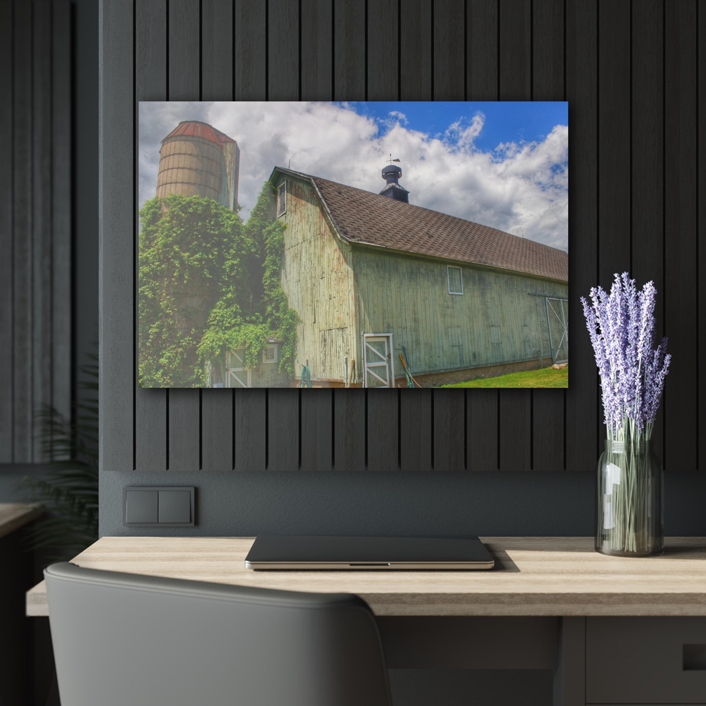 U R There Photography Clark Road Meadow Green Rustic Farmhouse Acrylic Wall Print