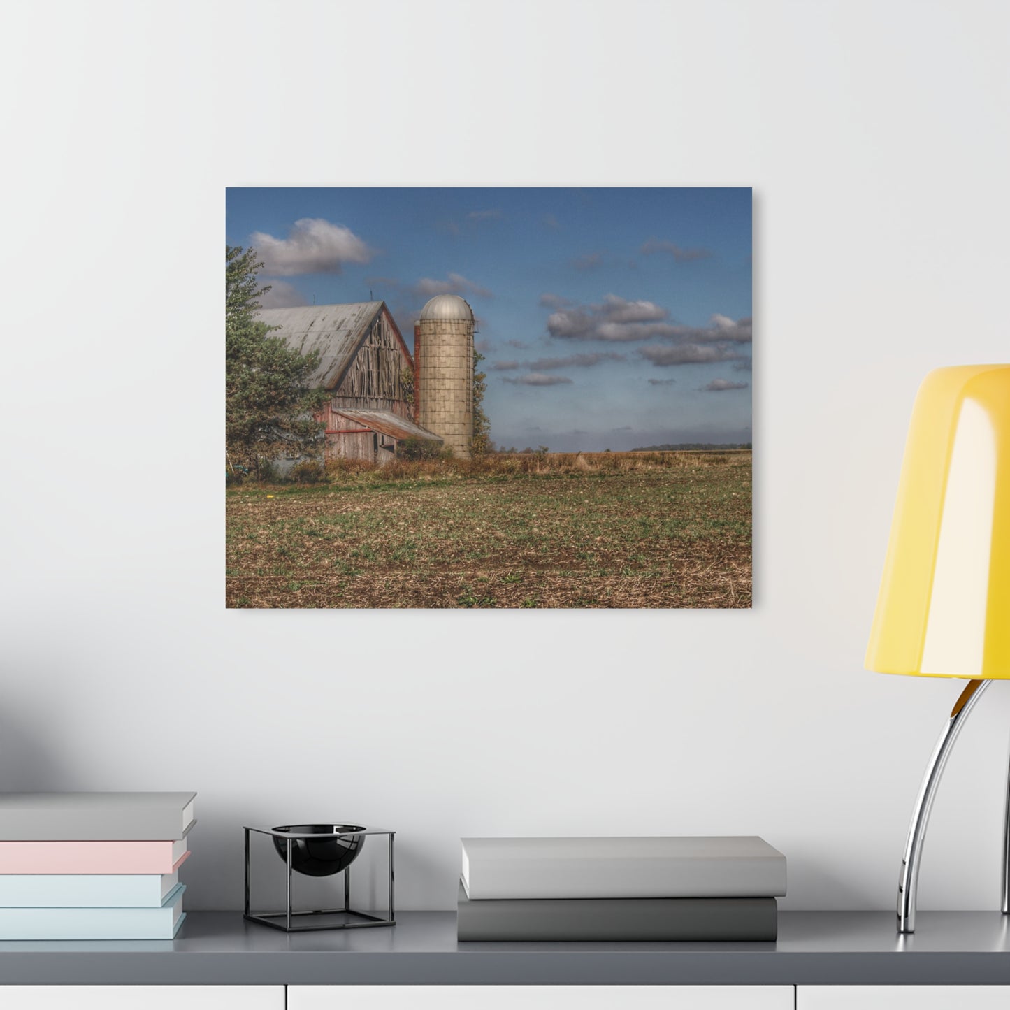 U R There Photography Sheridan Line Road Grey II Rustic Farmhouse Acrylic Wall Print