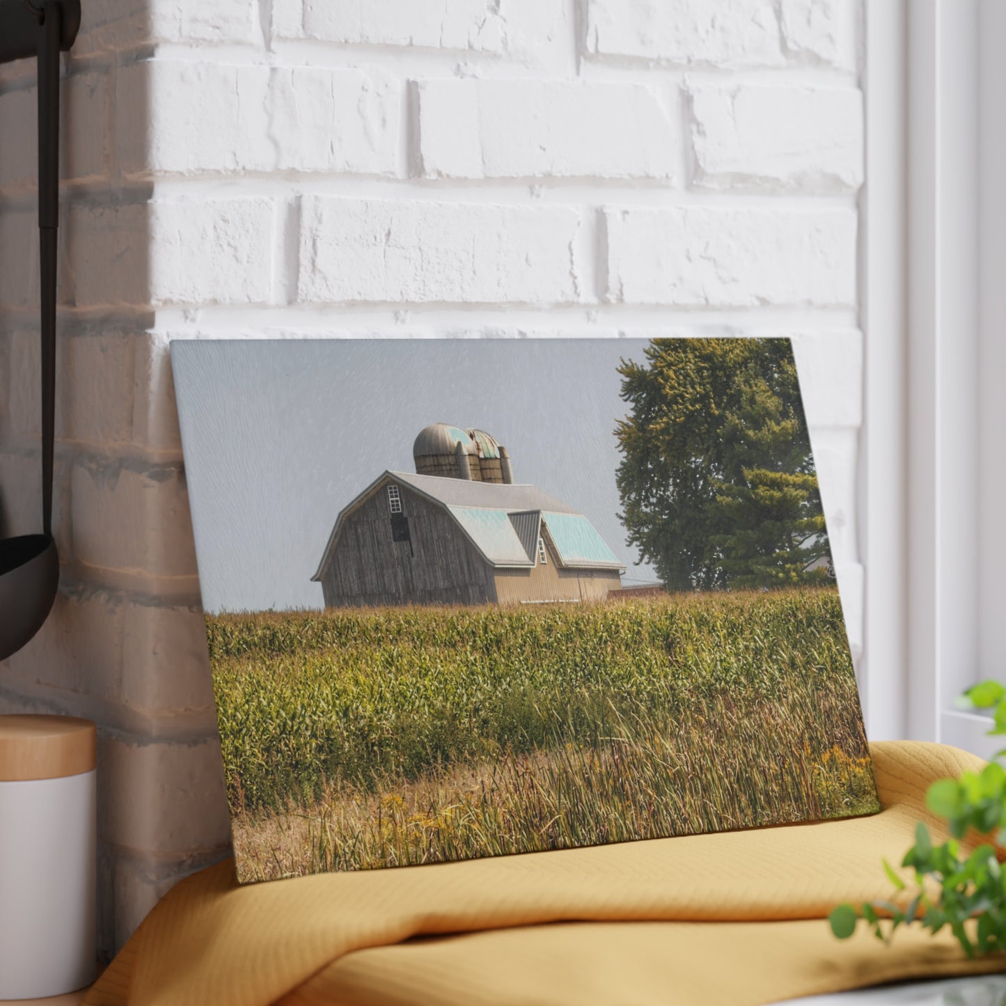 U R There Photography Beyond the September Corn on Swaffer Rustic Farmhouse Tempered-Glass Cutting Board