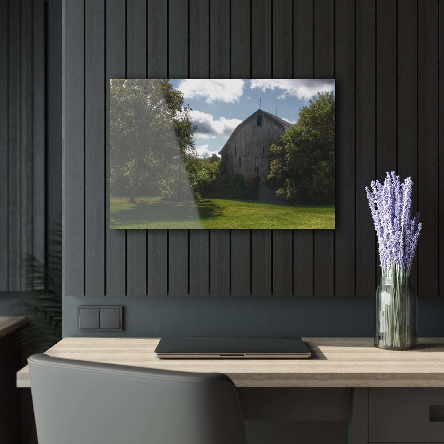 U R There Photography Oakwood Grey Rustic Farmhouse Acrylic Wall Print