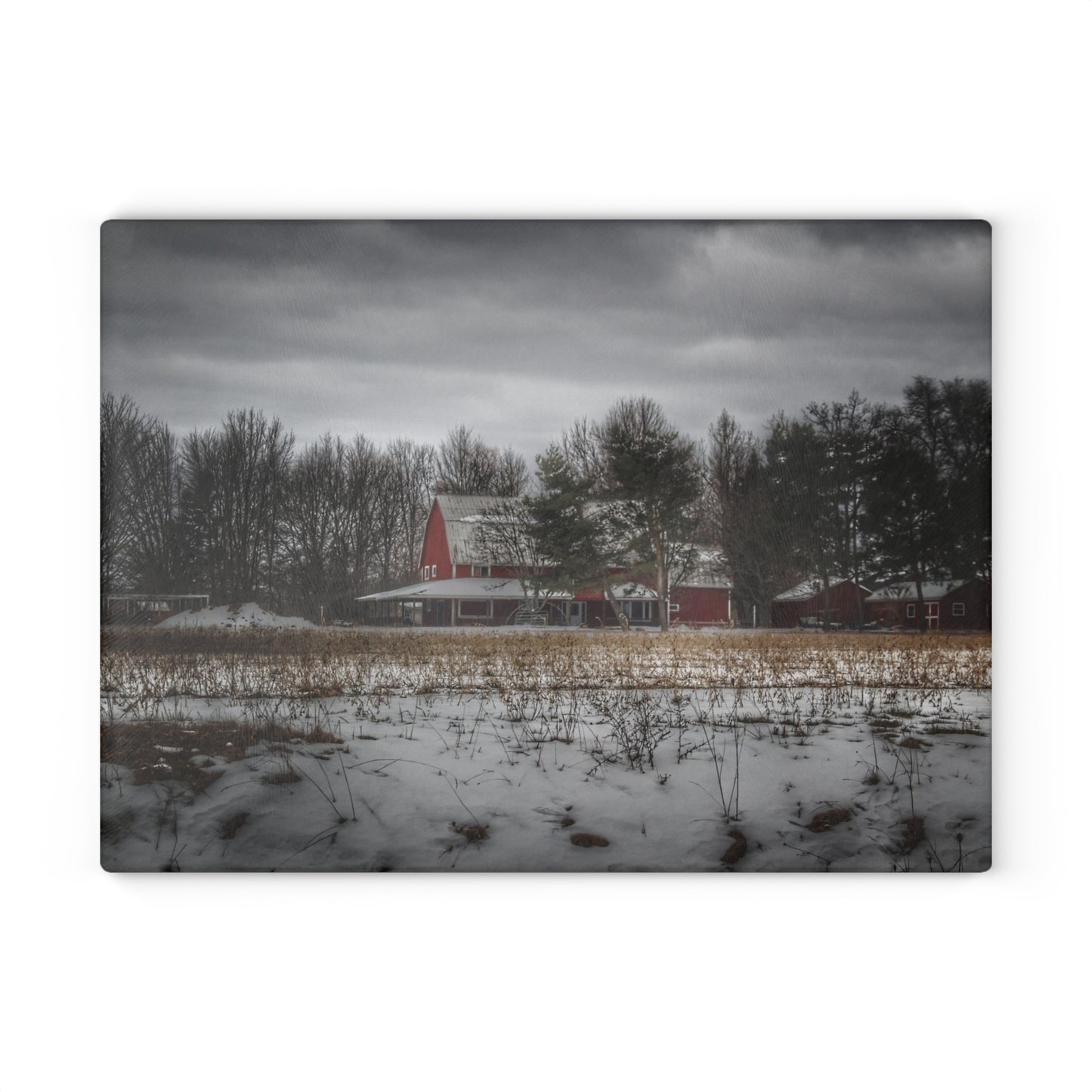 U R There Photography Across the Field in Thornville Rustic Farmhouse Tempered-Glass Cutting Board