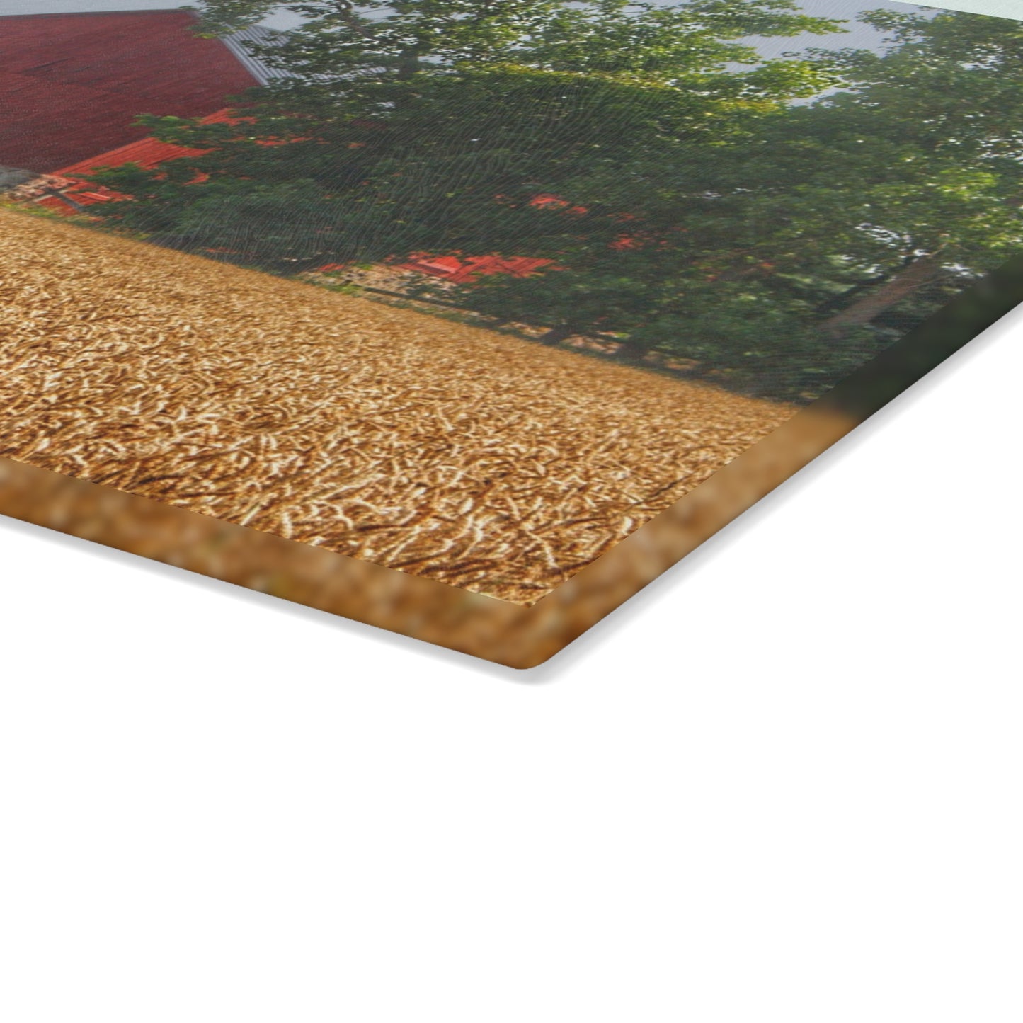 U R There Photography Tubspring Road Hidden Red Rustic Farmhouse Tempered-Glass Cutting Board