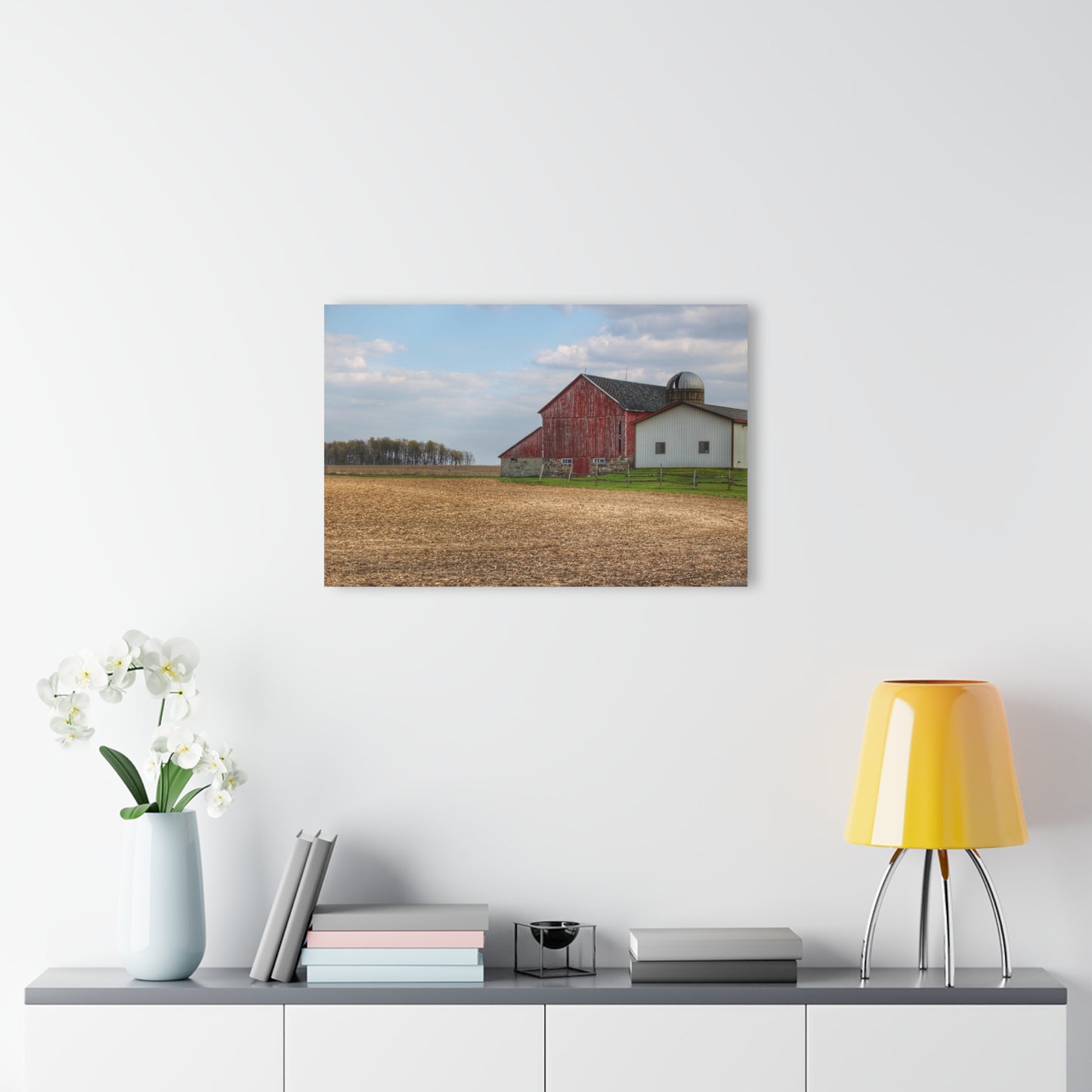 U R There Photography Cedar Creek Road Saltbox Red Rustic Farmhouse Acrylic Wall Print