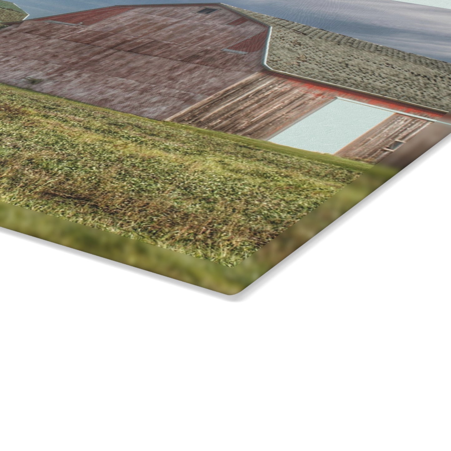U R There Photography Vassar Twin Reds Rustic Farmhouse Tempered-Glass Cutting Board