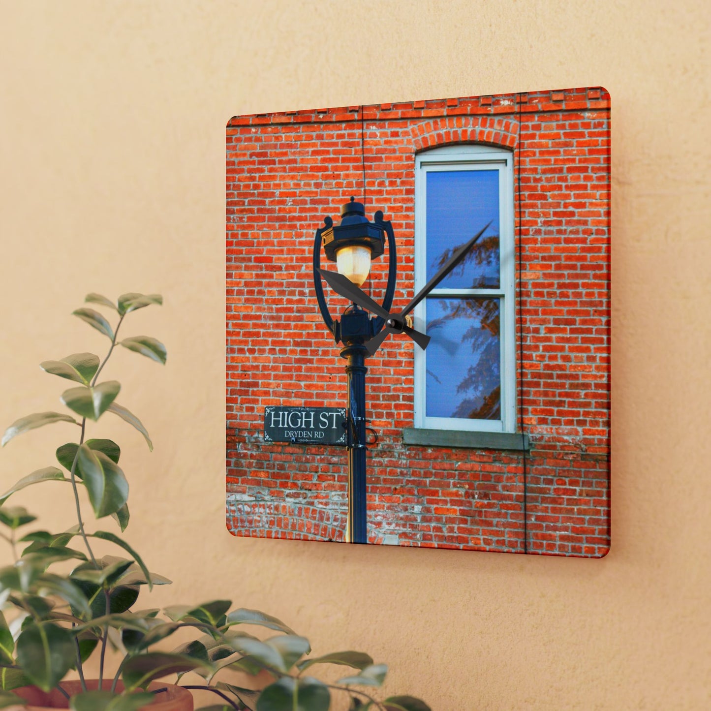 U R There Photography High Street Rustic Farmhouse Acrylic Analog Wall Clock