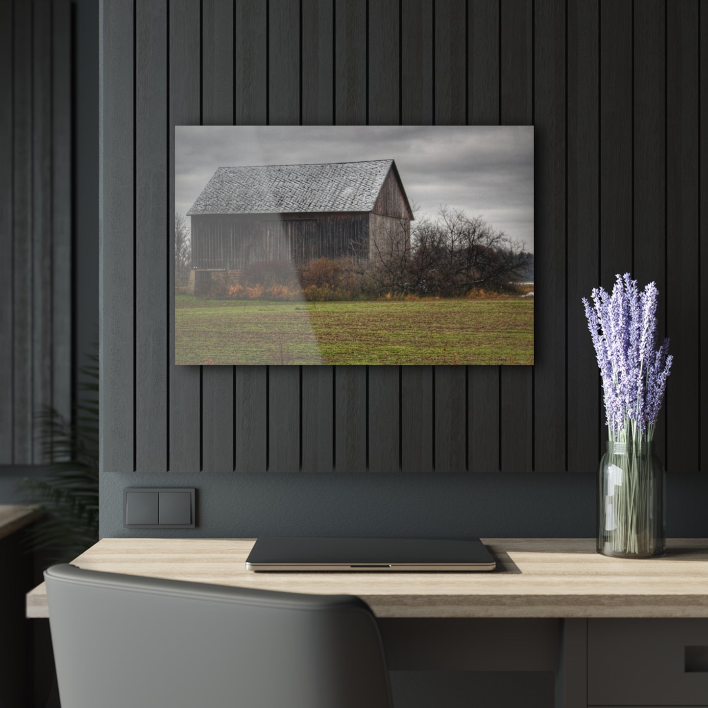 U R There Photography Brown City Road Grey Rustic Farmhouse Acrylic Wall Print