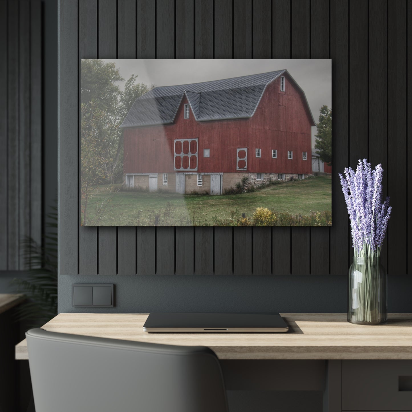 U R There Photography Vassar Road Red I Rustic Farmhouse Acrylic Wall Print