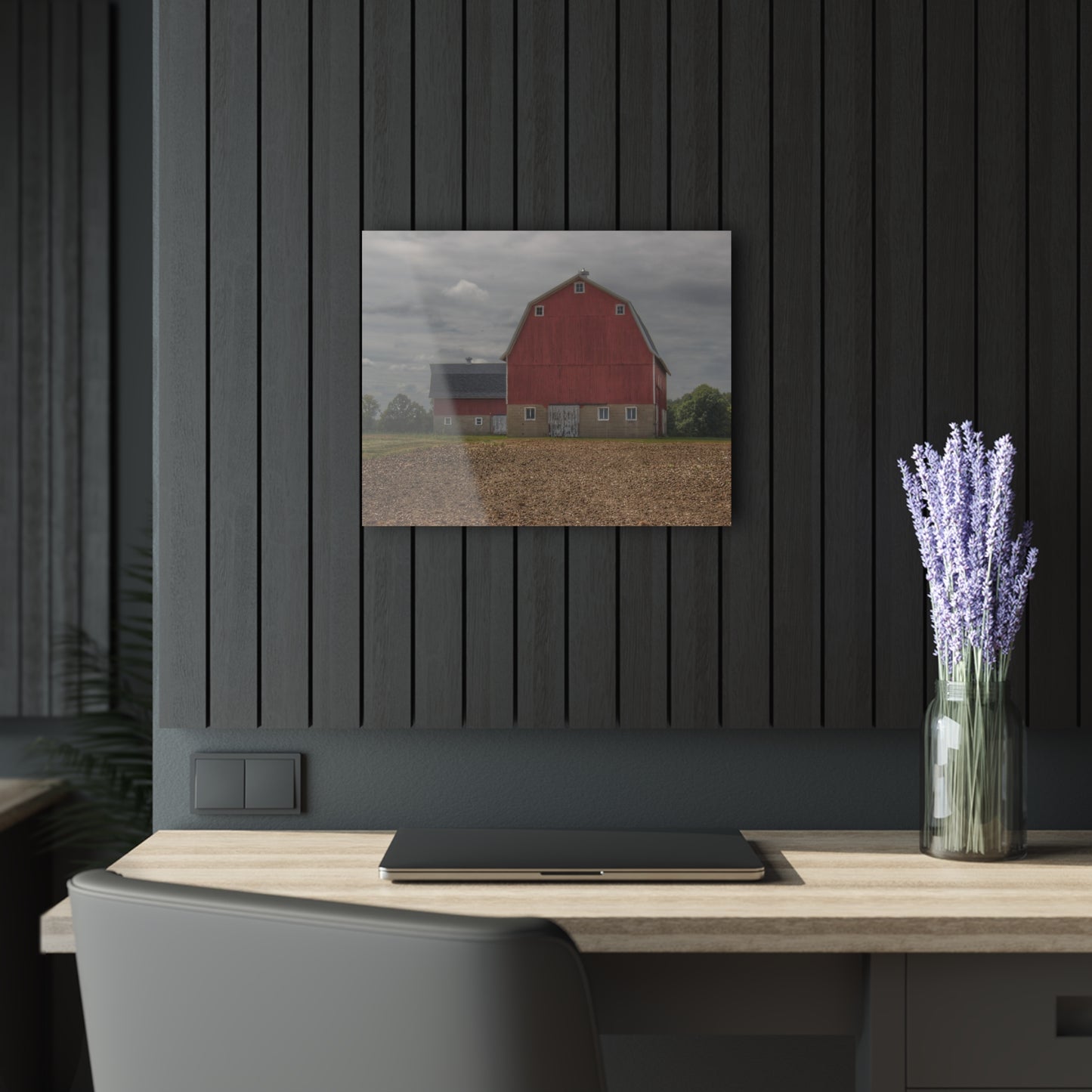 U R There Photography Cade Road Red I Rustic Farmhouse Acrylic Wall Print