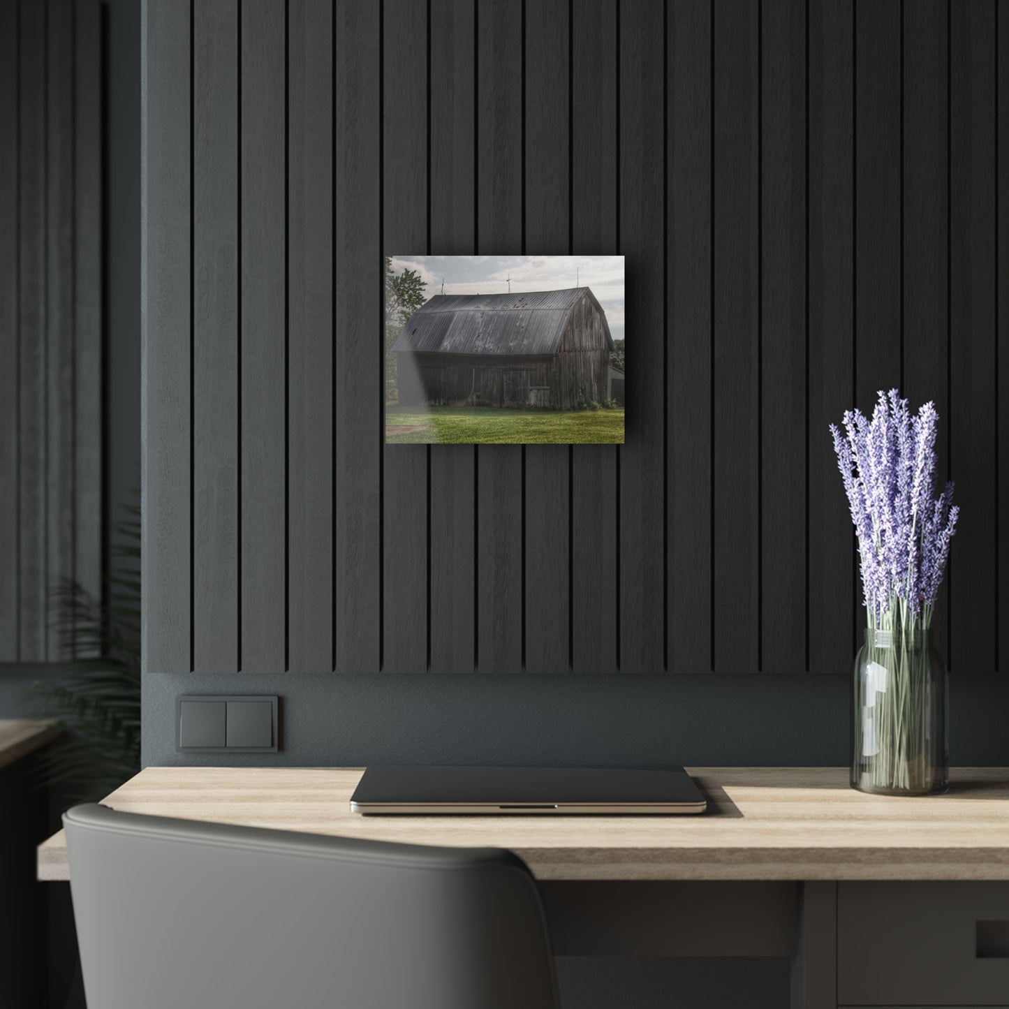 U R There Photography Rich Road Grey Rustic Farmhouse Acrylic Wall Print