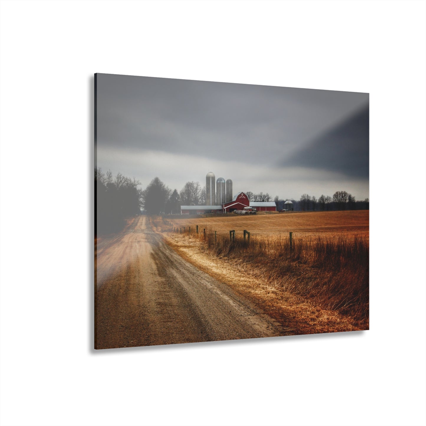 U R There Photography Across the Field on Daley Road Rustic Farmhouse Acrylic Wall Print