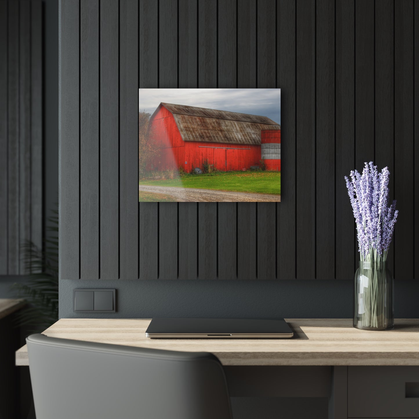 U R There Photography Oak Road Barber Barn II Rustic Farmhouse Acrylic Wall Print