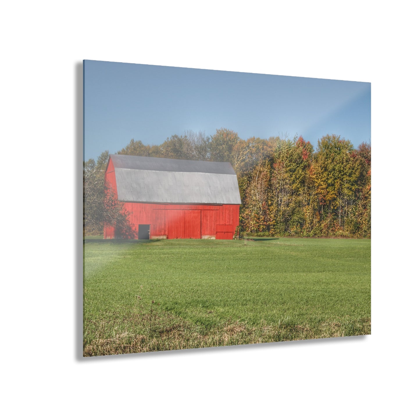 U R There Photography Ubly Road Red Rustic Farmhouse Acrylic Wall Print