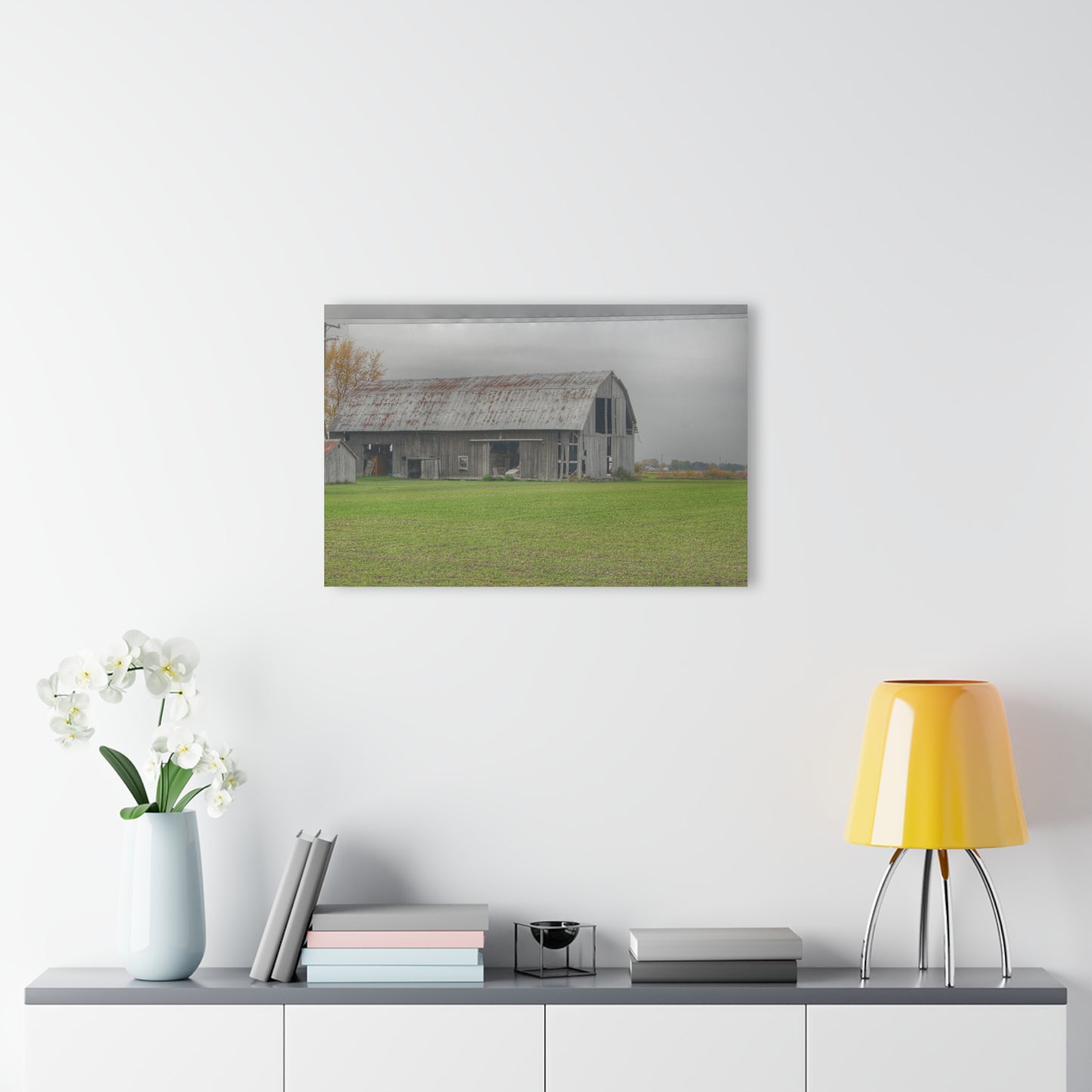 U R There Photography Bradford Road Grey Rustic Farmhouse Acrylic Wall Print