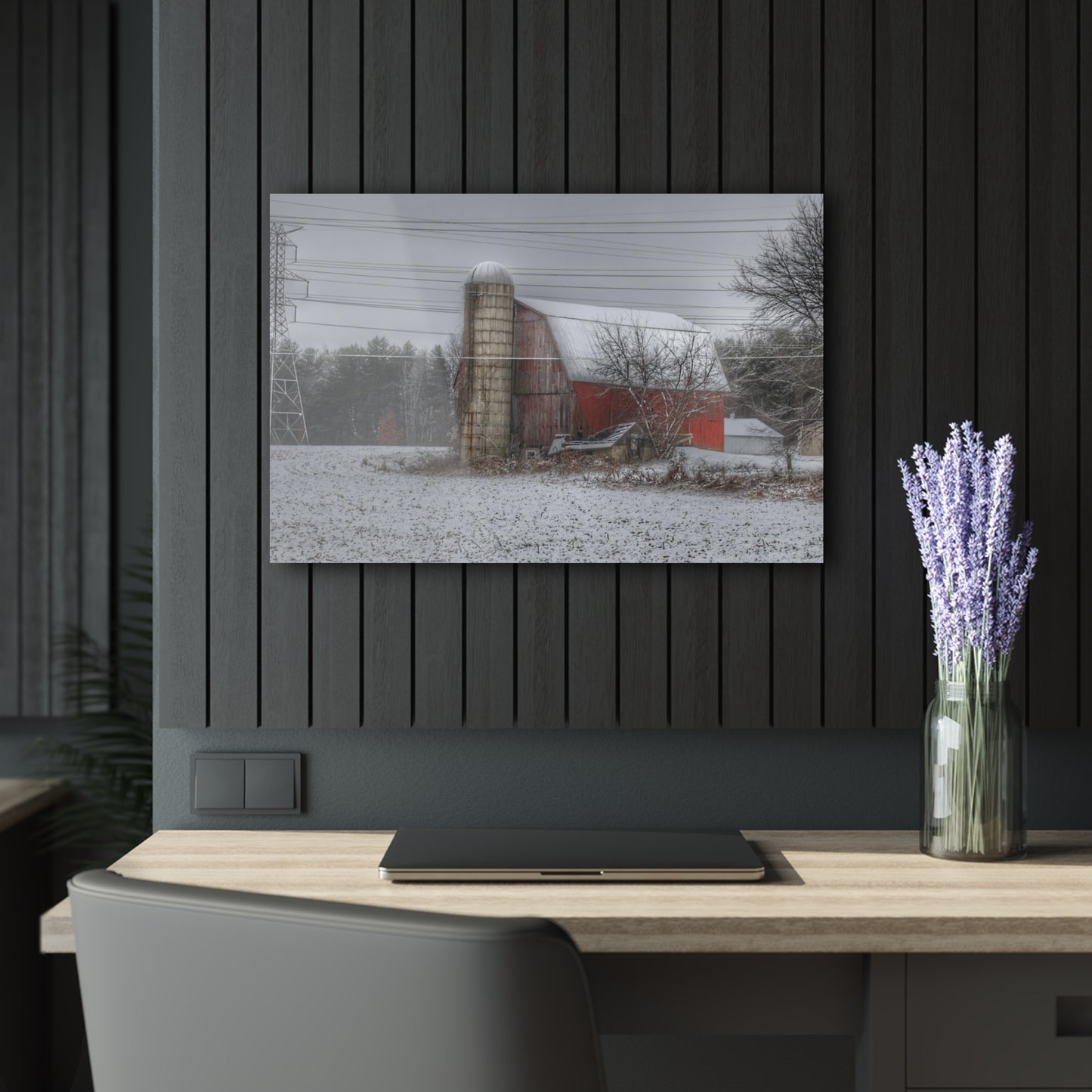 U R There Photography Arbela Road Red Rustic Farmhouse Acrylic Wall Print