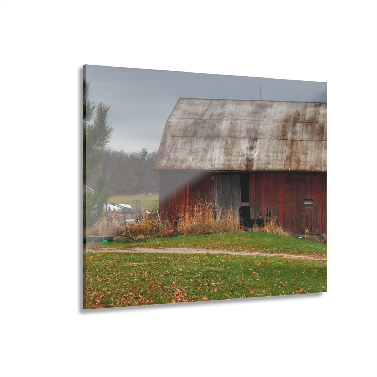 U R There Photography Castle Road Relic Red Rustic Farmhouse Acrylic Wall Print
