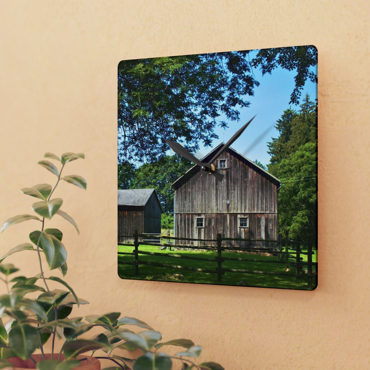Rustic Farmhouse Wall Clock featuring Otisville Grey