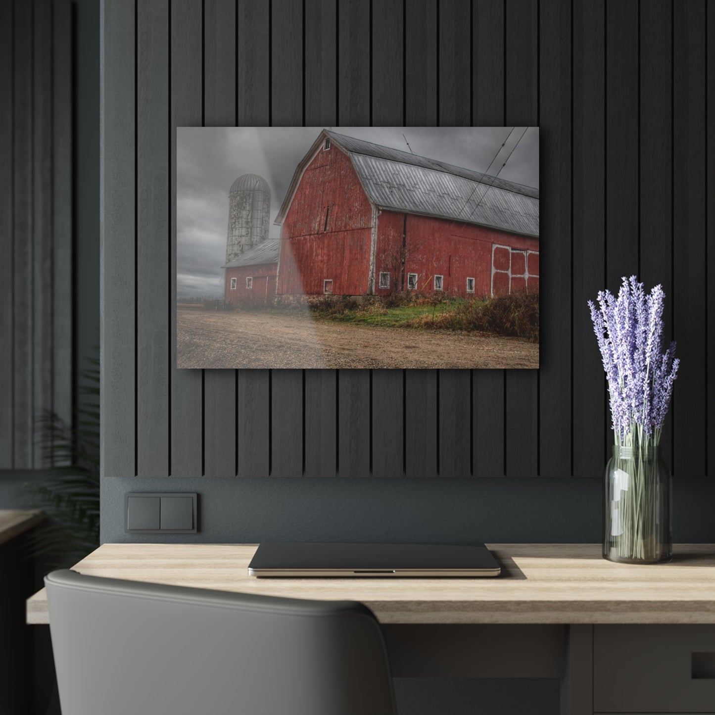 U R There Photography Stanley Road Reds Rustic Farmhouse Acrylic Wall Print