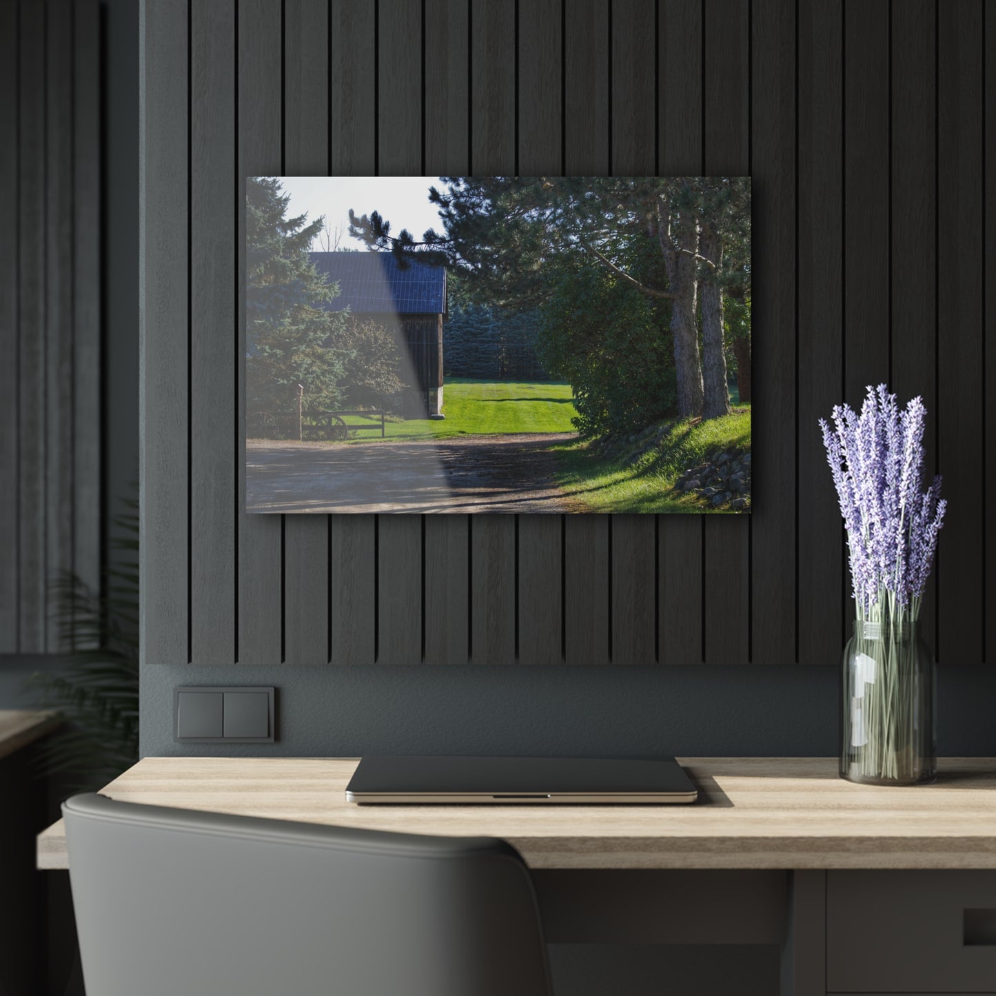 U R There Photography Hosner Road Hidden Grey Rustic Farmhouse Acrylic Wall Print