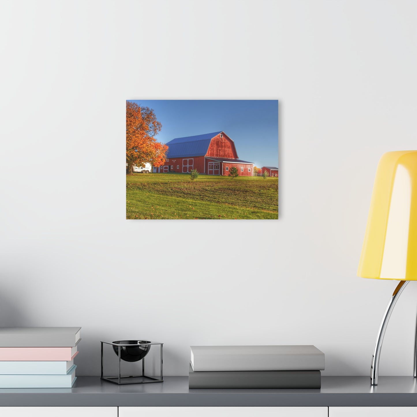 U R There Photography Shoemaker Road Red Rustic Farmhouse Acrylic Wall Print