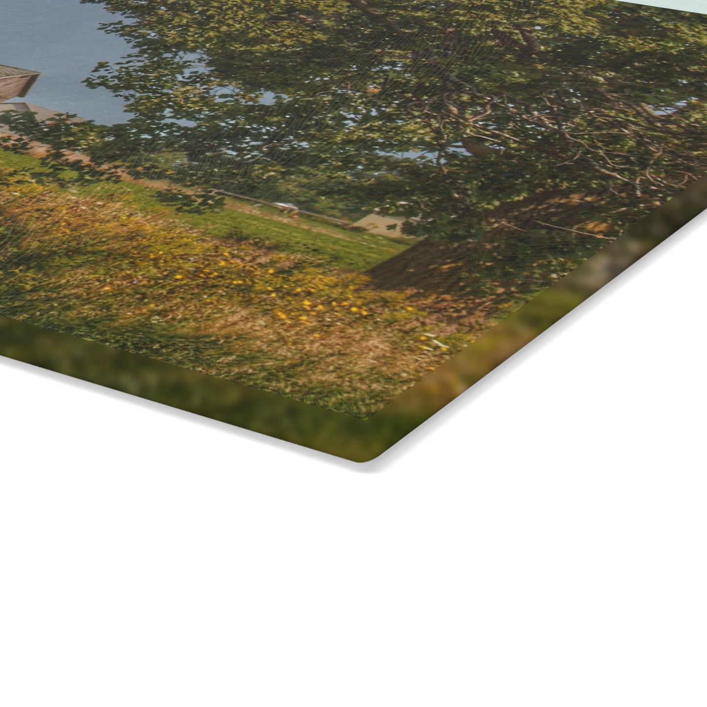 U R There Photography Treasurer Road Haybarn Rustic Farmhouse Tempered-Glass Cutting Board