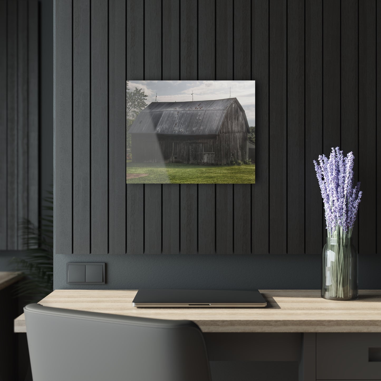 U R There Photography Rich Road Grey Rustic Farmhouse Acrylic Wall Print