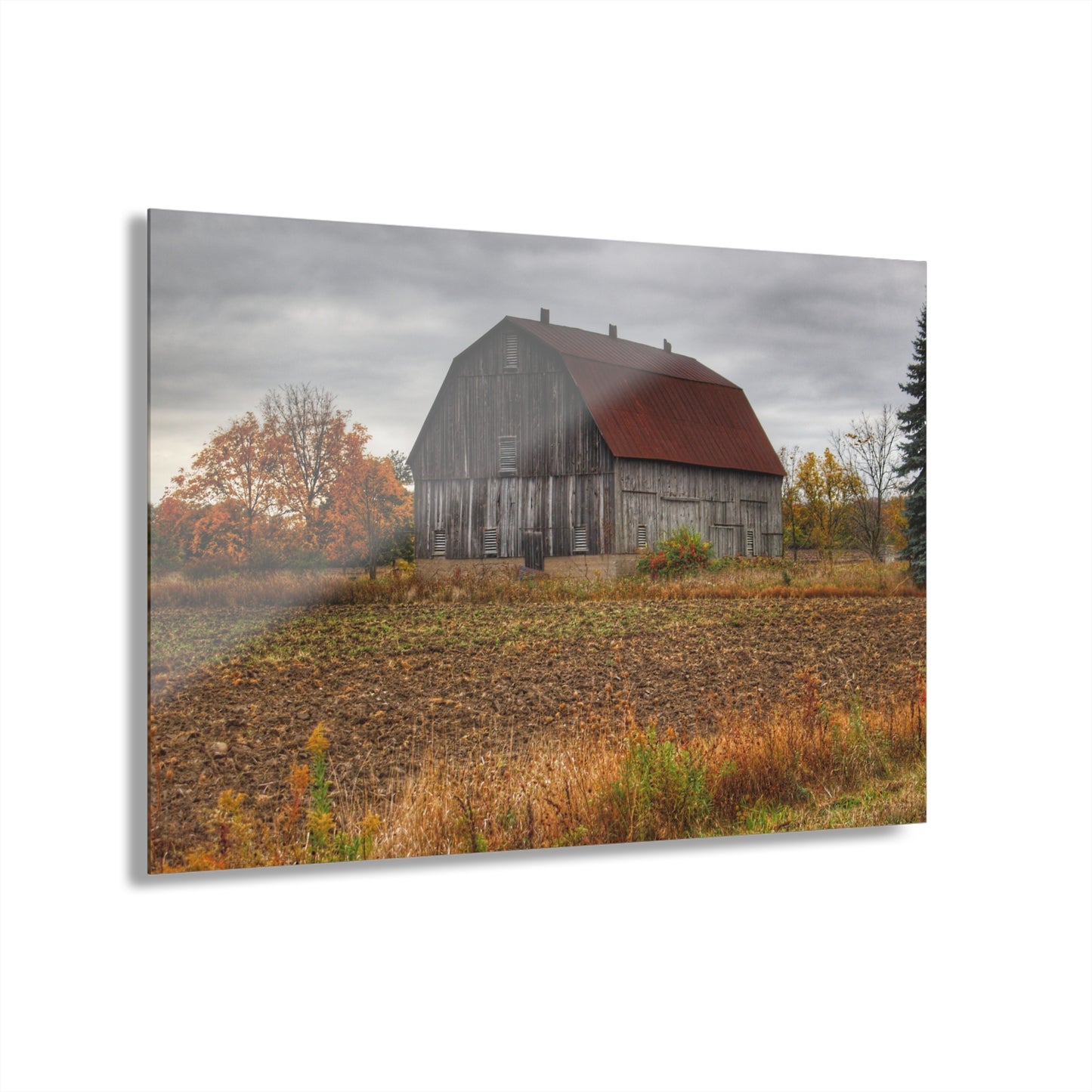 U R There Photography Sheridan Line Road Rusted Grey I Rustic Farmhouse Acrylic Wall Print
