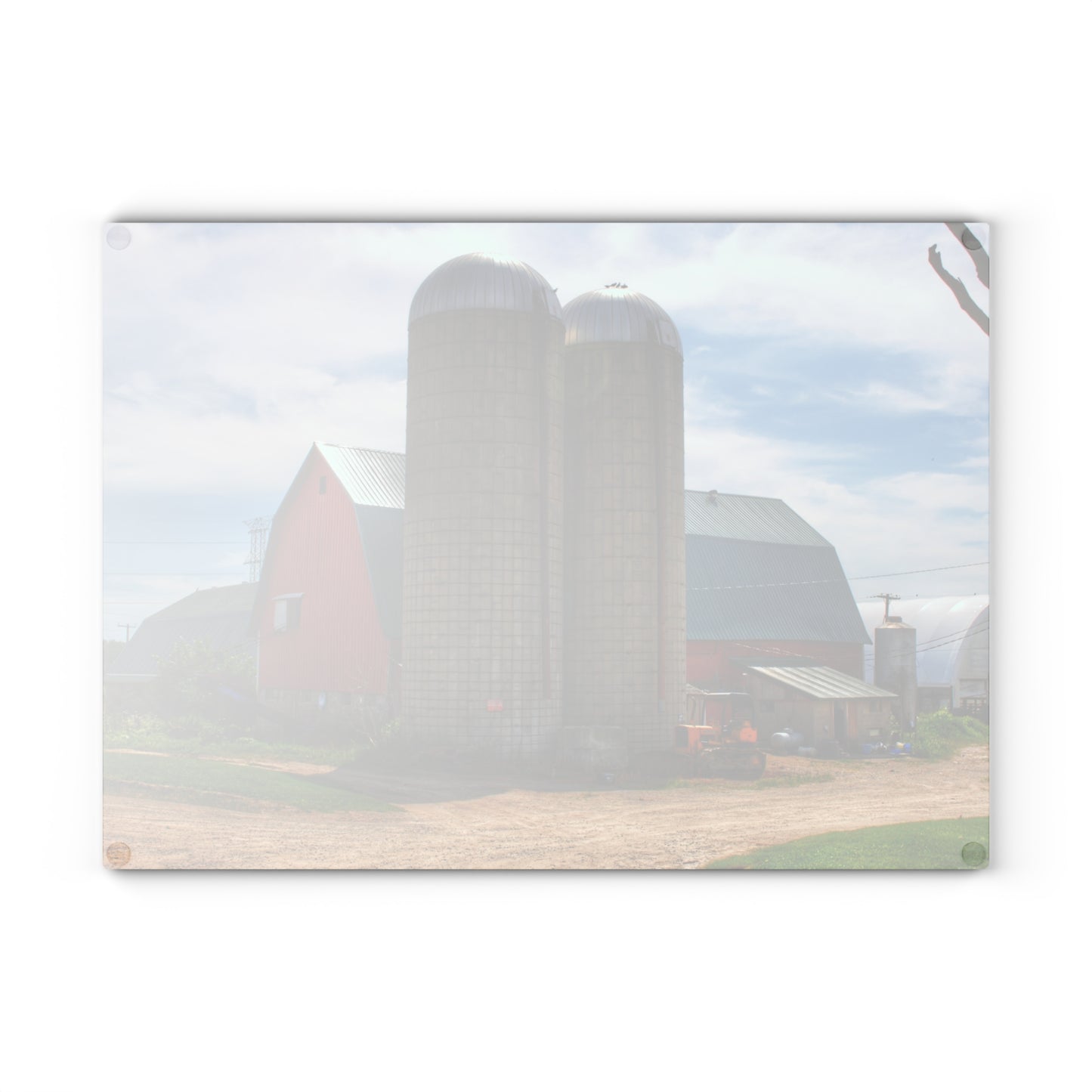U R There Photography South Washburn Red Rustic Farmhouse Tempered-Glass Cutting Board