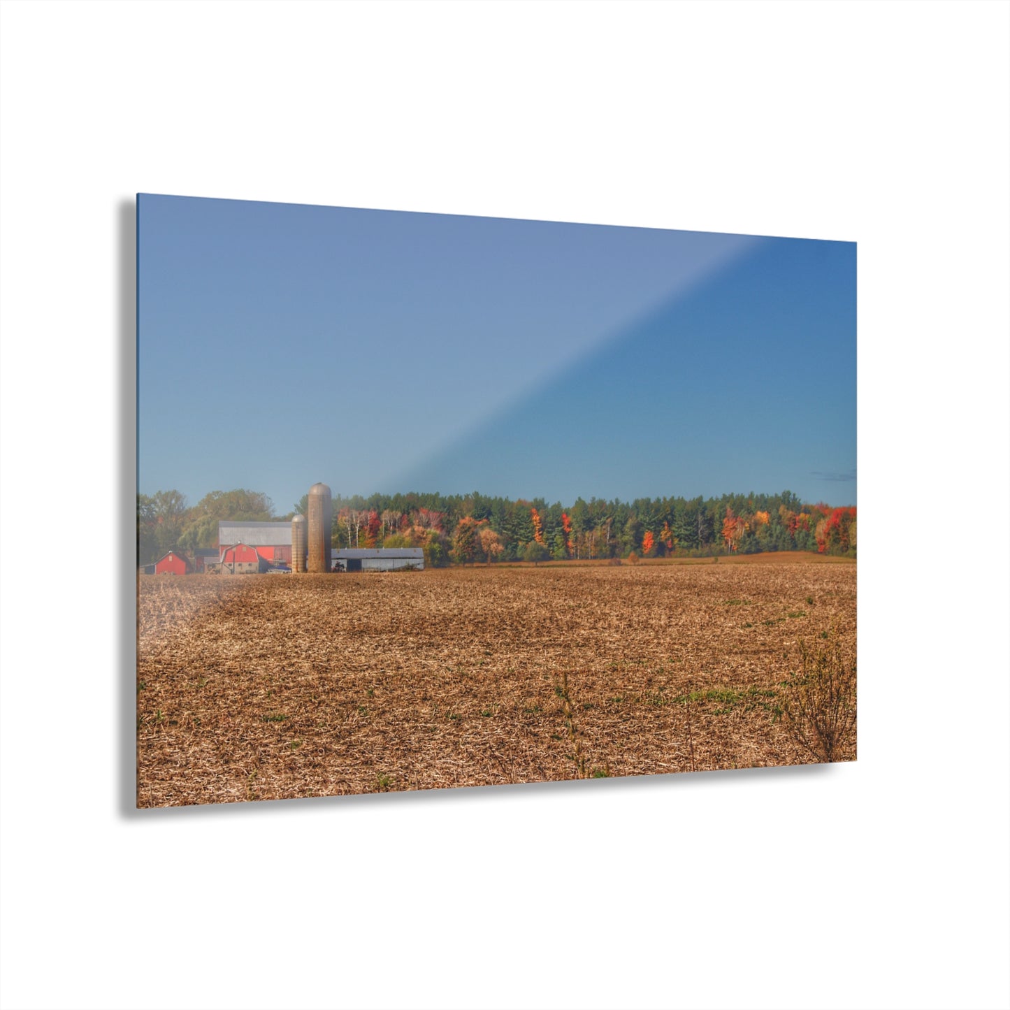 U R There Photography Rowe Road Farm Across the Field Rustic Farmhouse Acrylic Wall Print