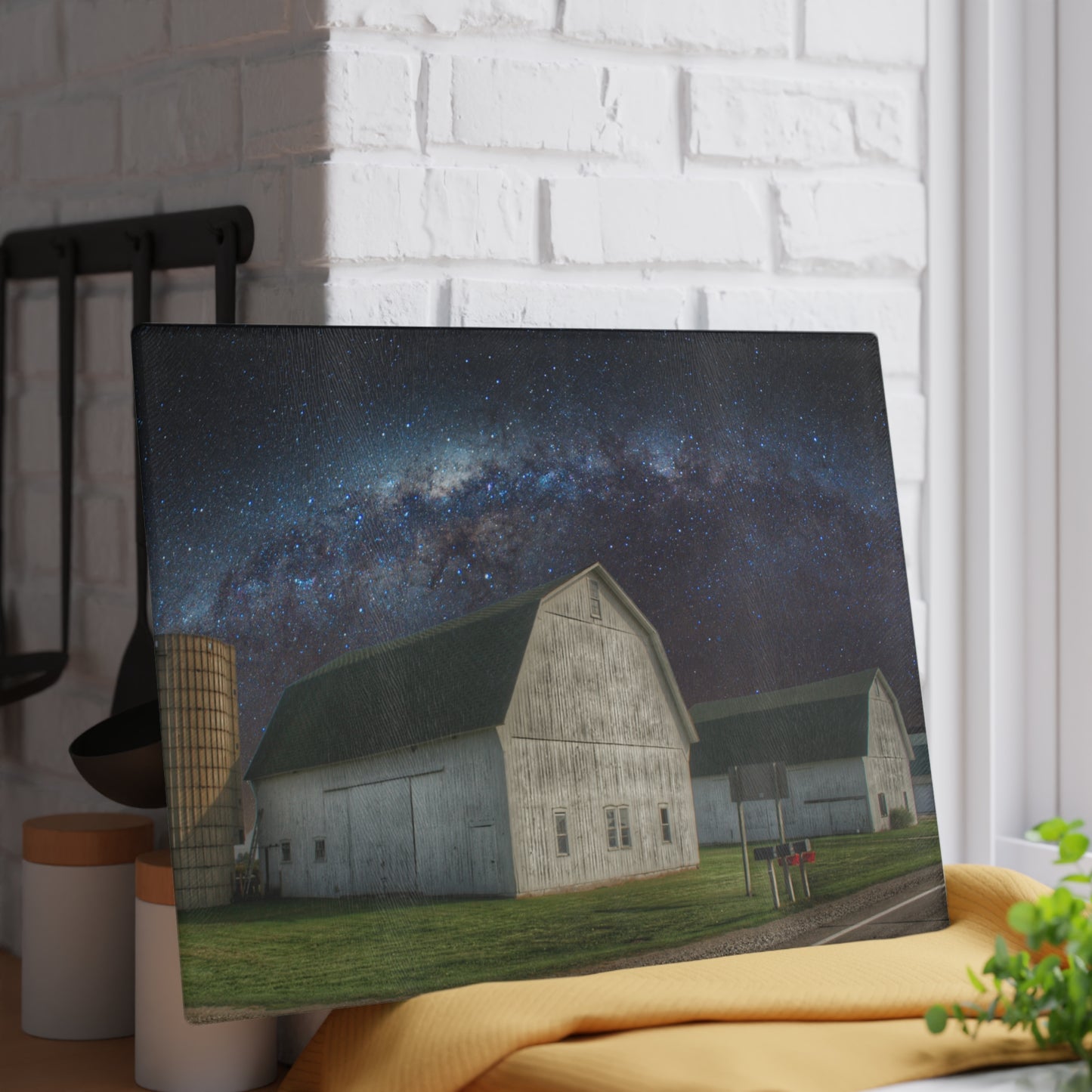 U R There Photography Under the Milky Way Rustic Farmhouse Tempered-Glass Cutting Board