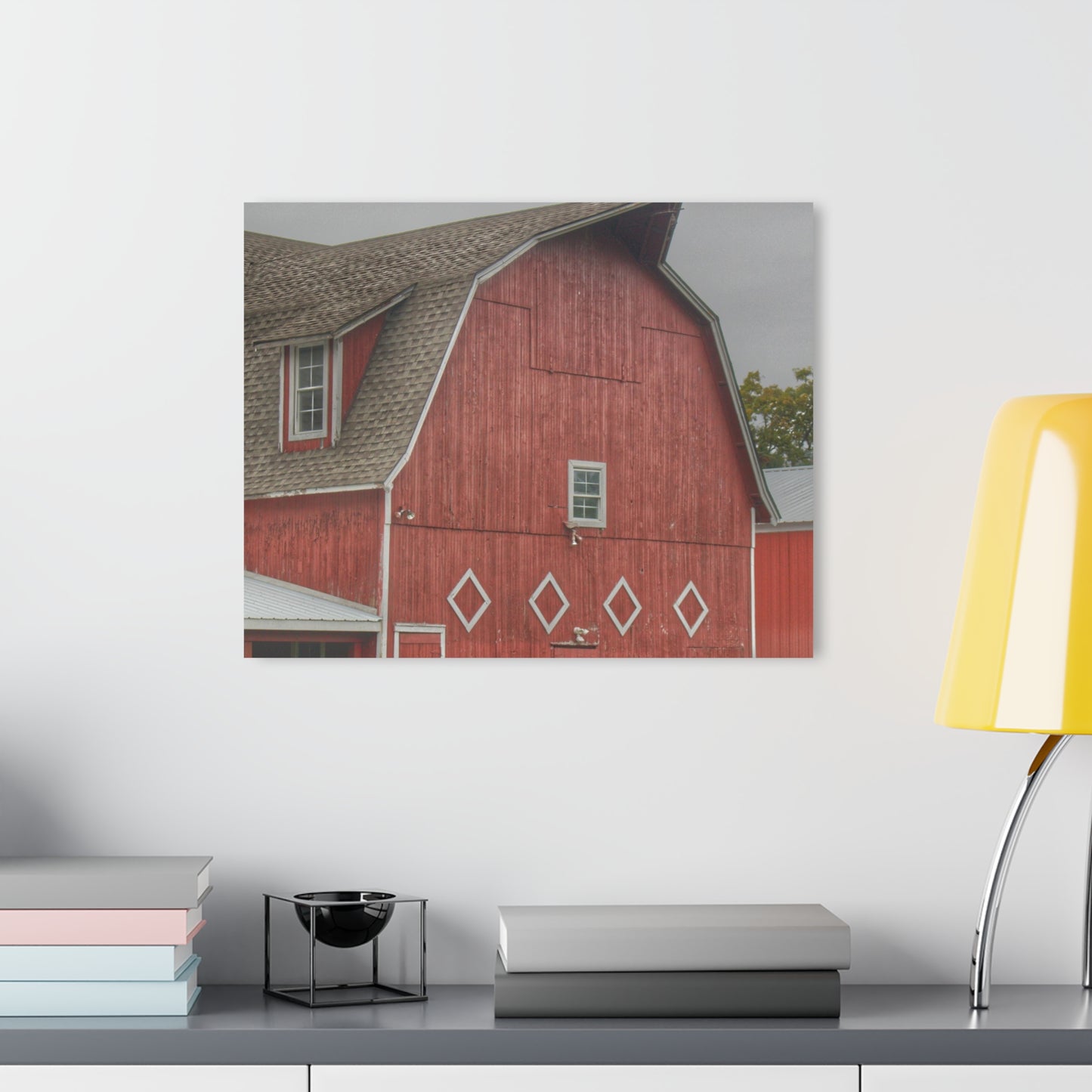 U R There Photography Brauer Road Red Rustic Farmhouse Acrylic Wall Print