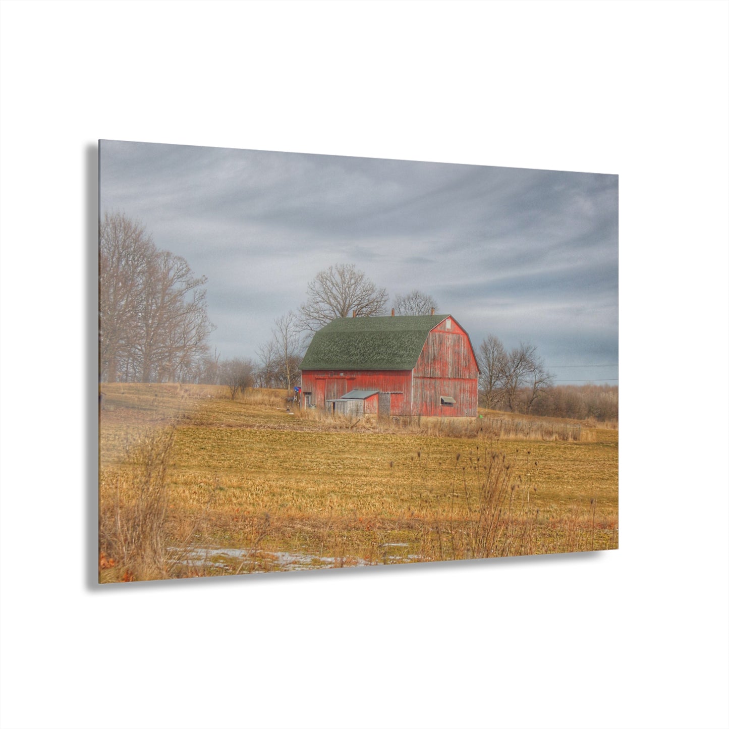 U R There Photography Clark Road Hillside Red I Rustic Farmhouse Acrylic Wall Print