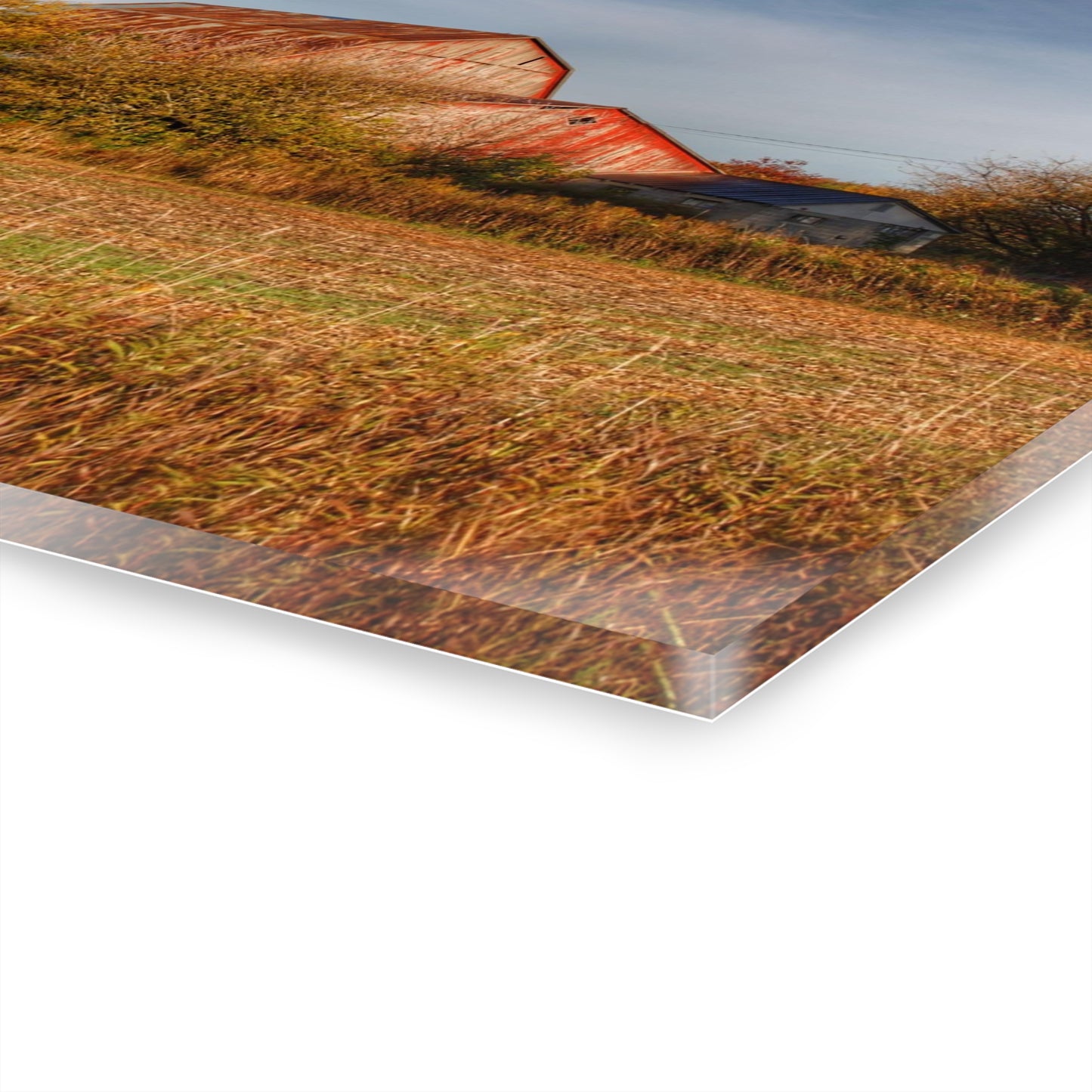 U R There Photography Cade Road Red and Silo Rustic Farmhouse Acrylic Wall Print