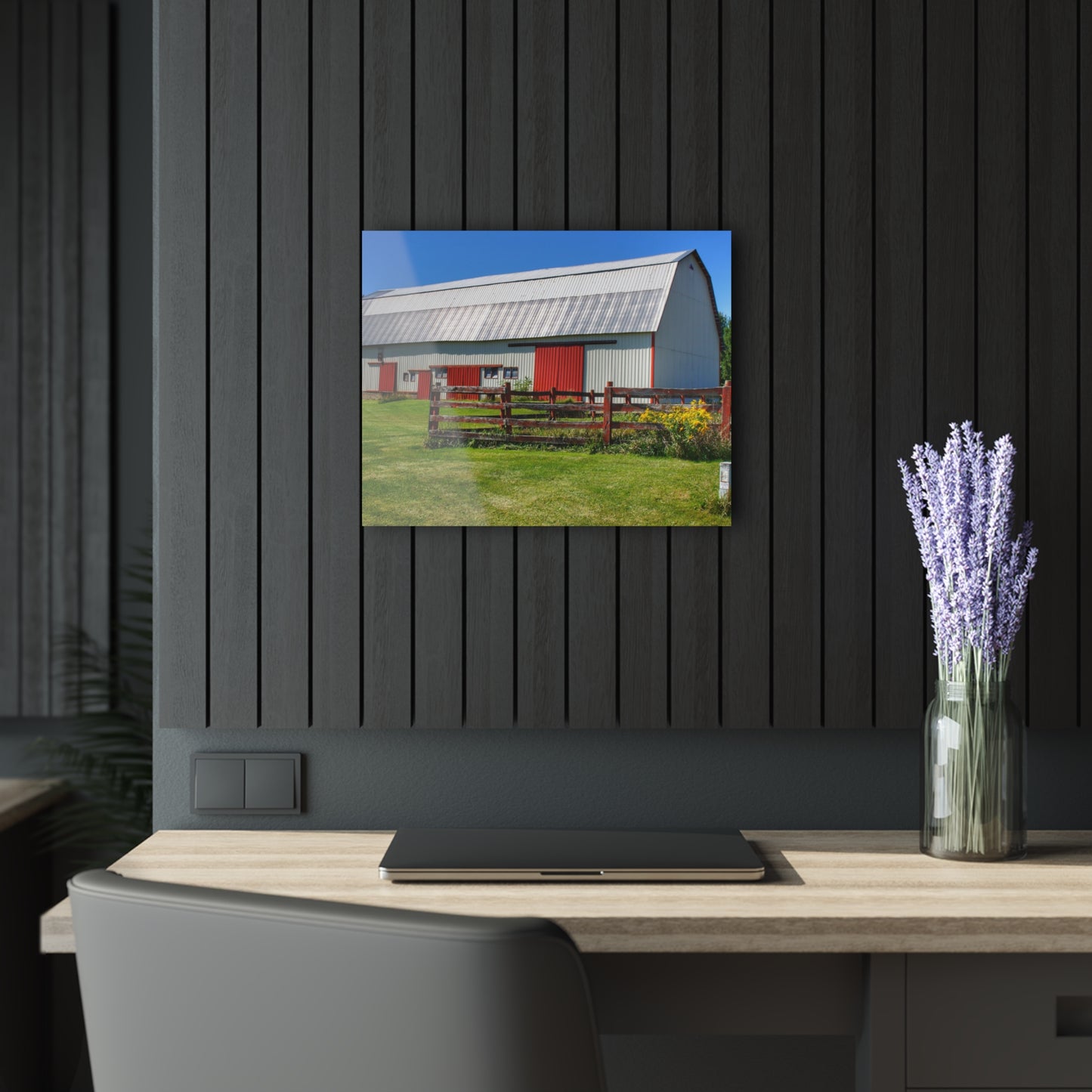 U R There Photography Bishop Road Beyond the Fence Rustic Farmhouse Acrylic Wall Print