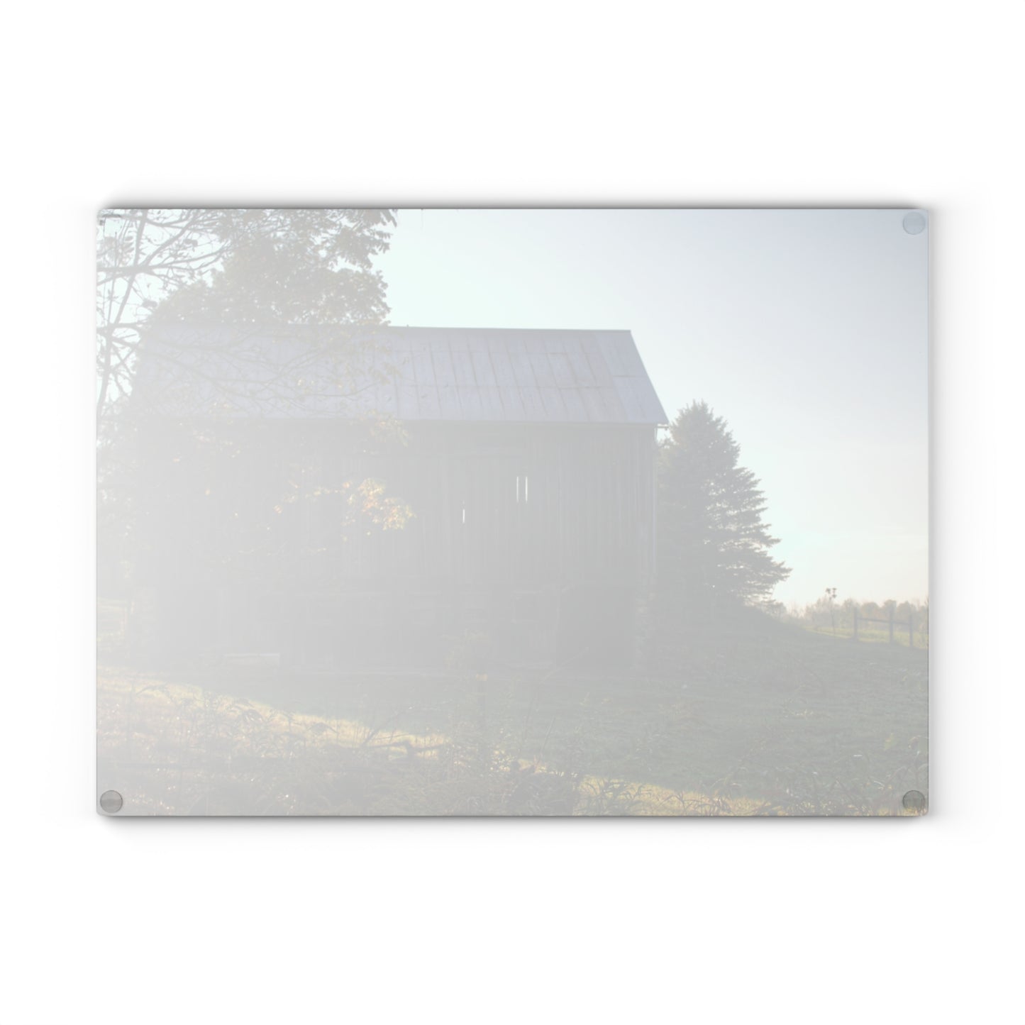 U R There Photography Summers Road Old Grey Rustic Farmhouse Tempered-Glass Cutting Board