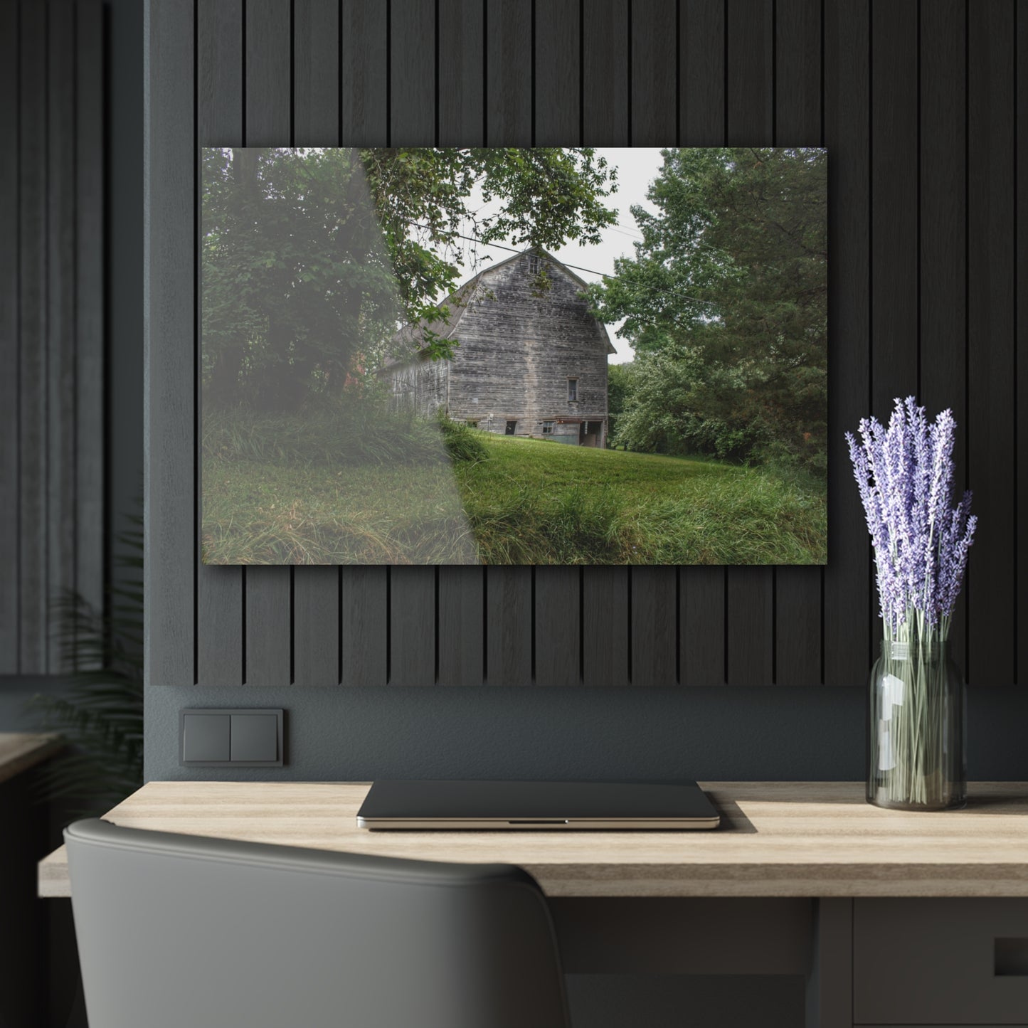U R There Photography Snell Grey Rustic Farmhouse Acrylic Wall Print