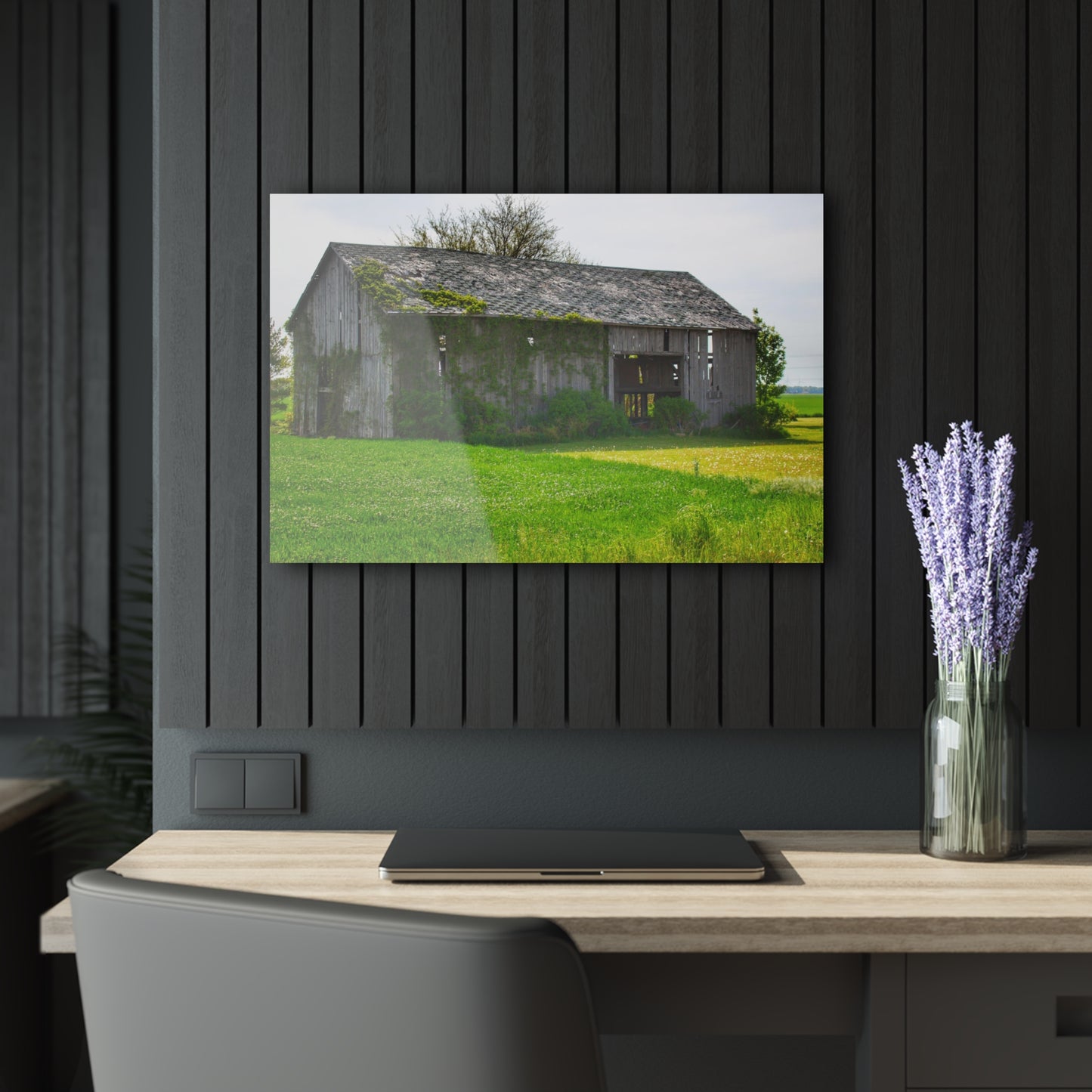 U R There Photography Caro Road Twin Grey II Rustic Farmhouse Acrylic Wall Print