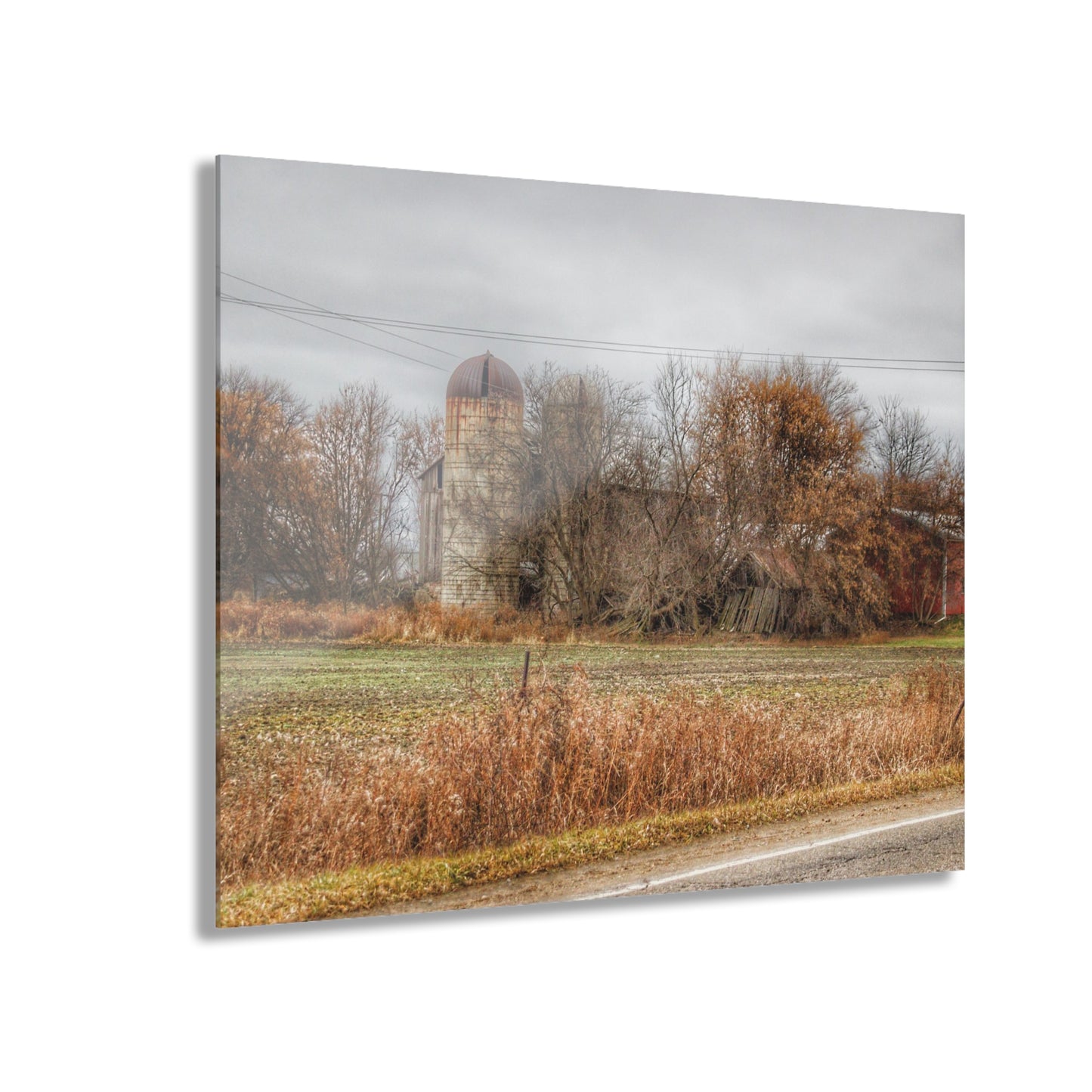 U R There Photography Burnside Road Grey II Rustic Farmhouse Acrylic Wall Print