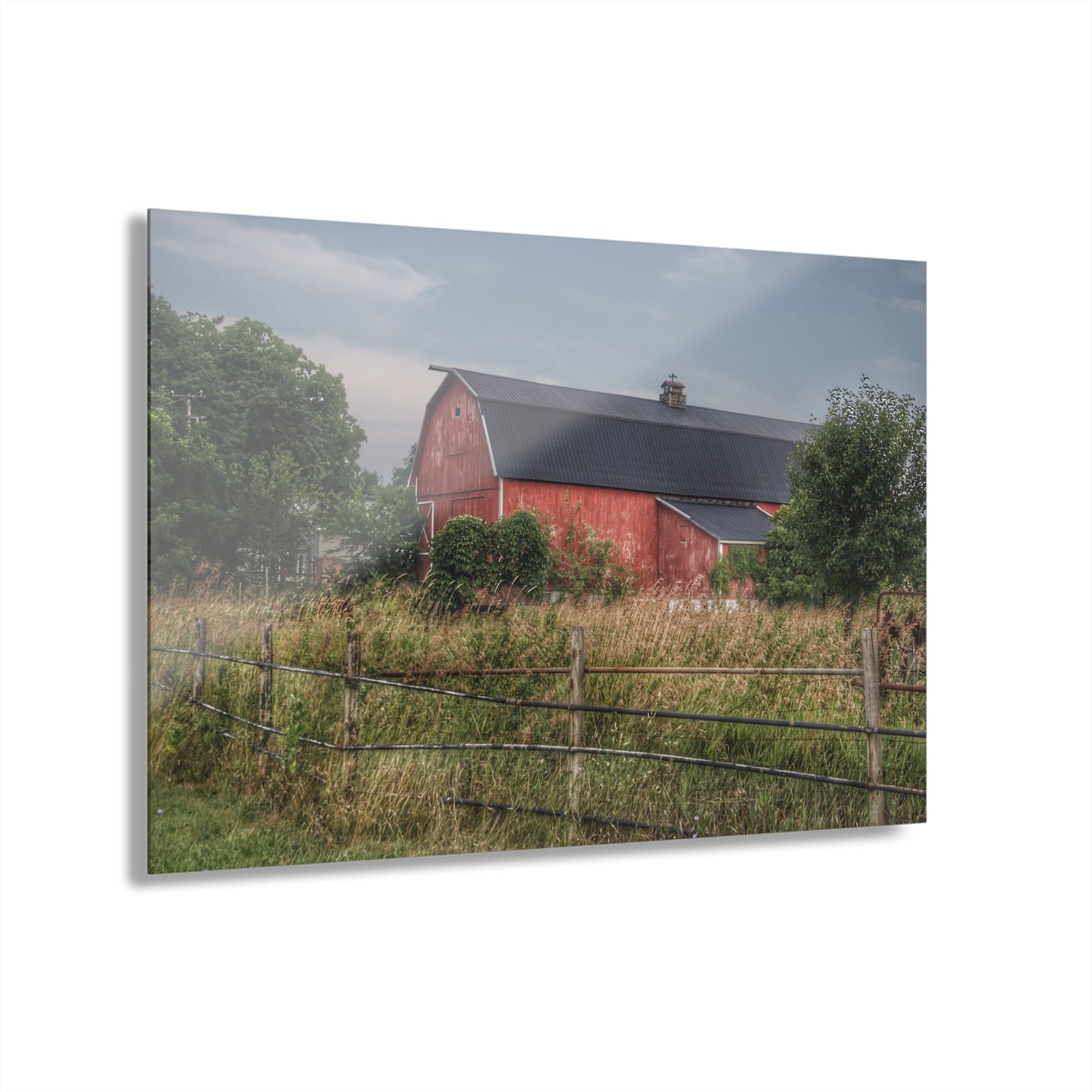 U R There Photography Snook Road Red Rustic Farmhouse Acrylic Wall Print