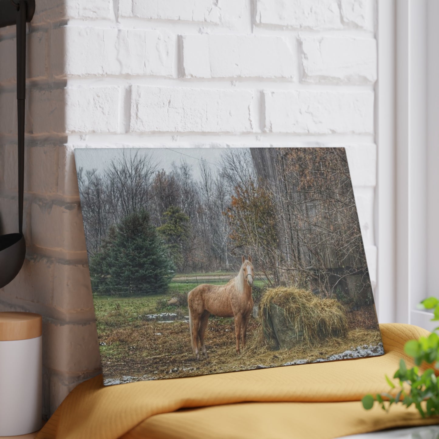 U R There Photography French Road Butterscotch Rustic Farmhouse Tempered-Glass Cutting Board