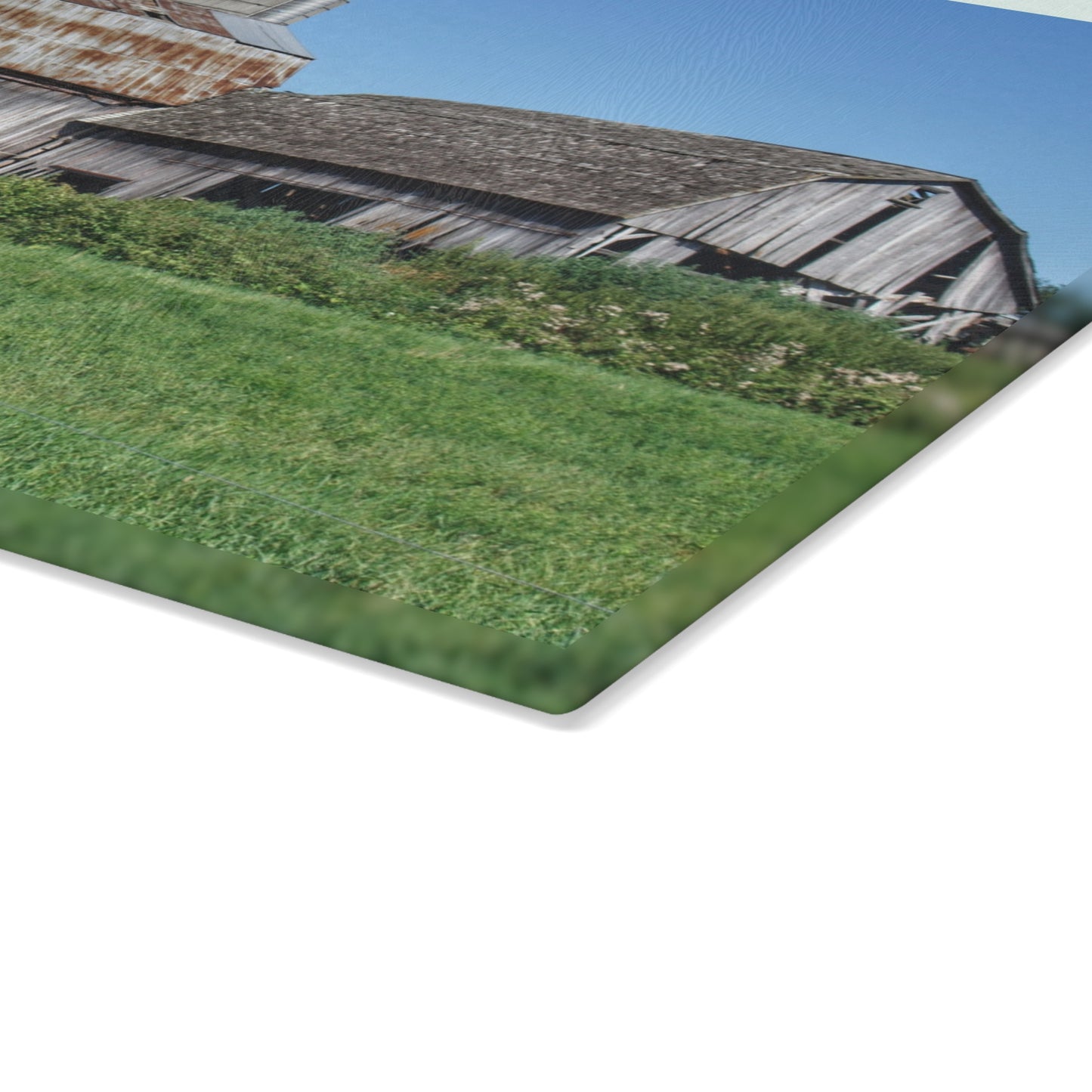 U R There Photography Rusted and Grey on Dodge Road Rustic Farmhouse Tempered-Glass Cutting Board