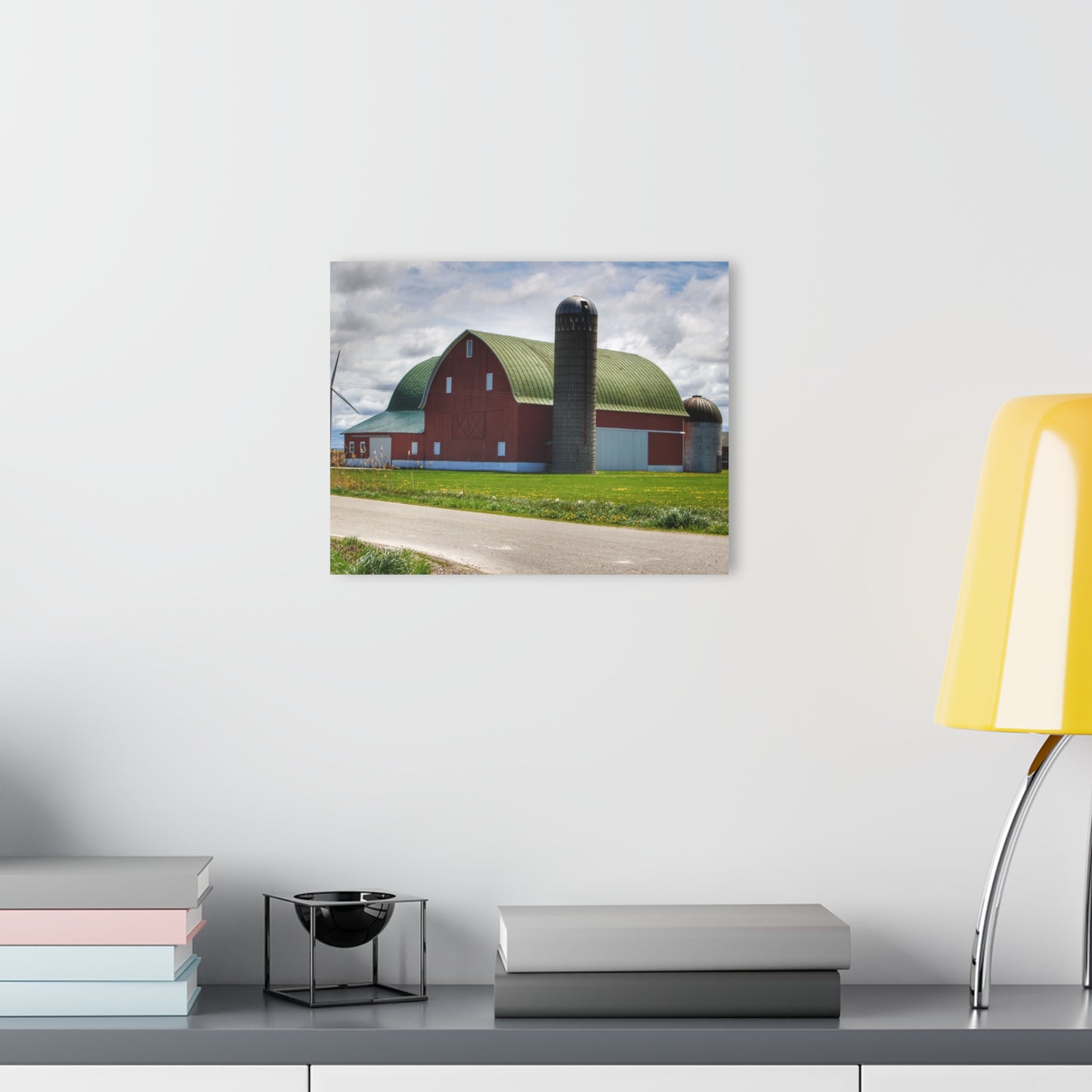 U R There Photography Rescue Road Red Rustic Farmhouse Acrylic Wall Print